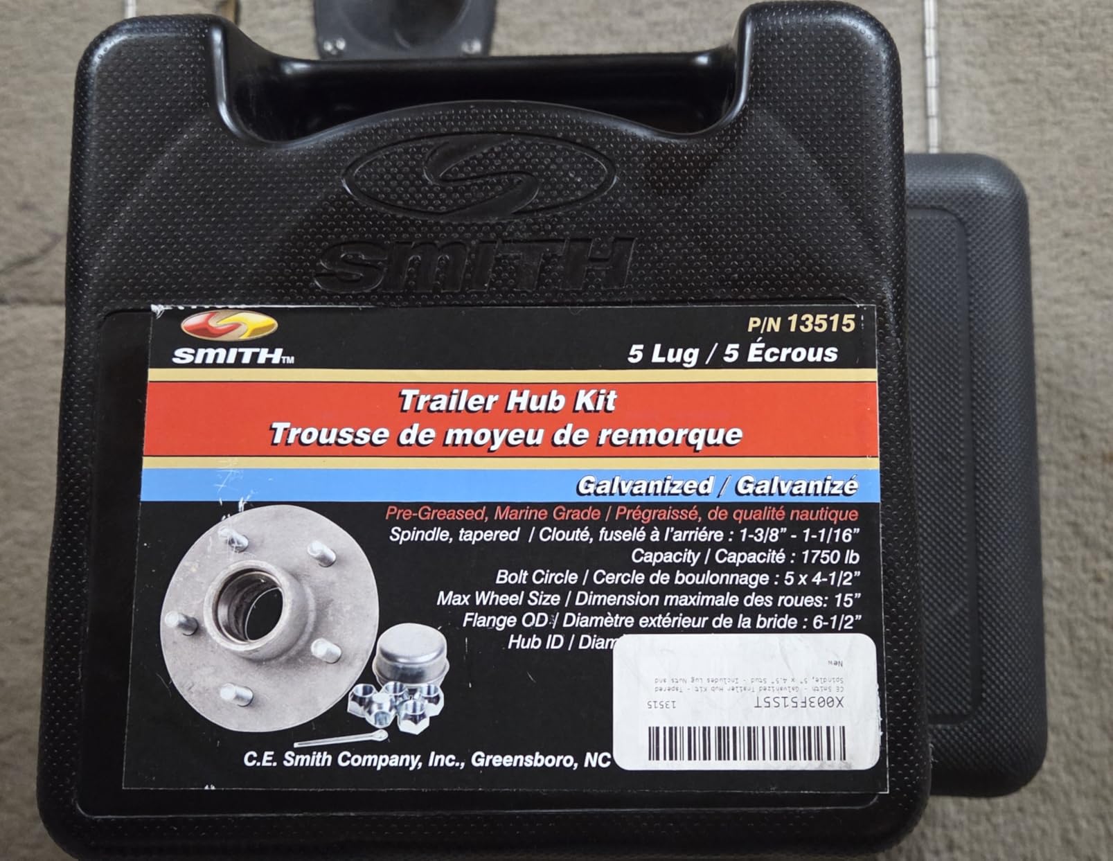 Galvanized Trailer Hub Kit, Silver, 5