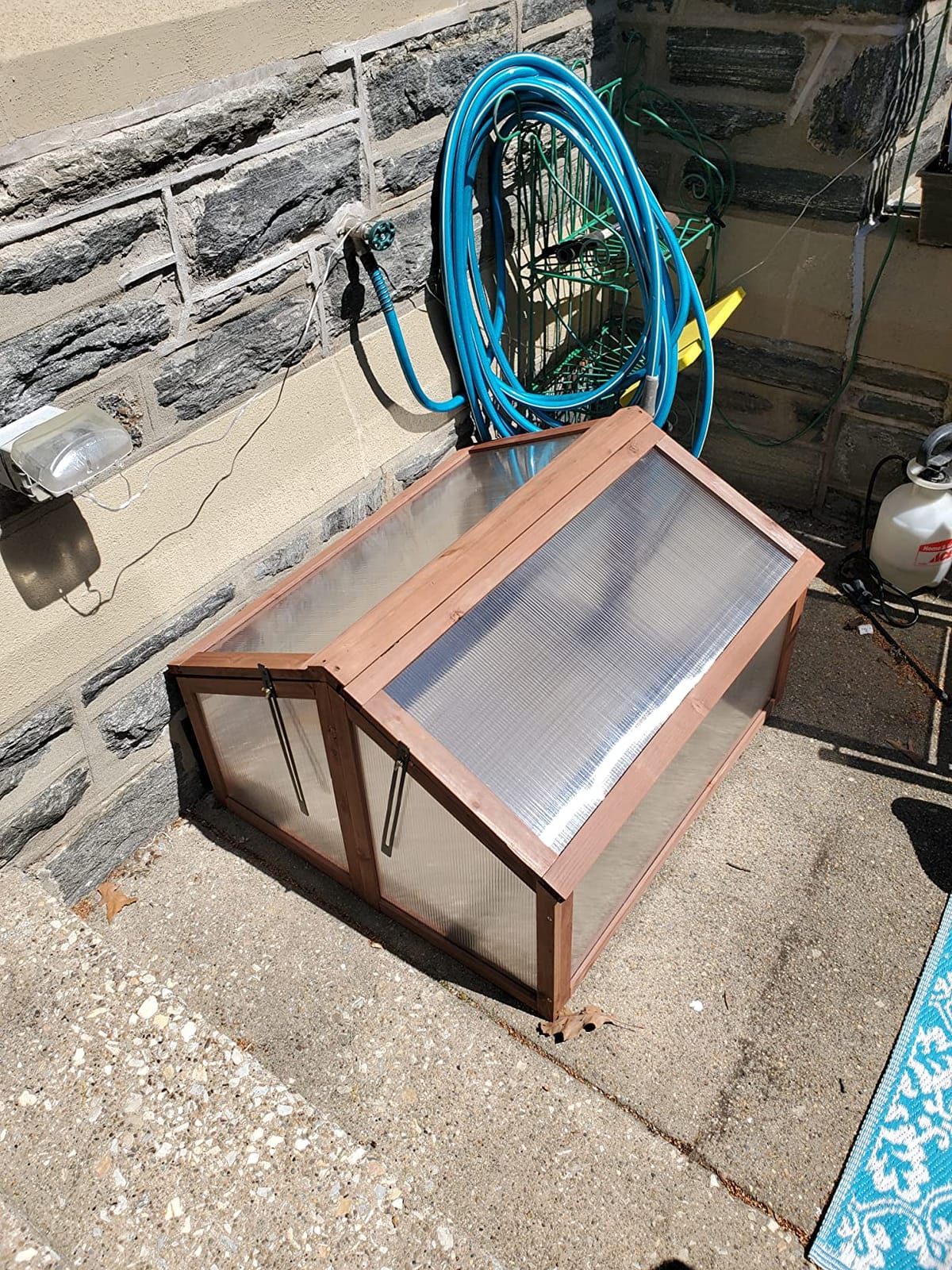 GIANTEX Wood Cold Frame with Flip-Top Roof, Mini Greenhouse 37''×25''×16'' customer photo 2