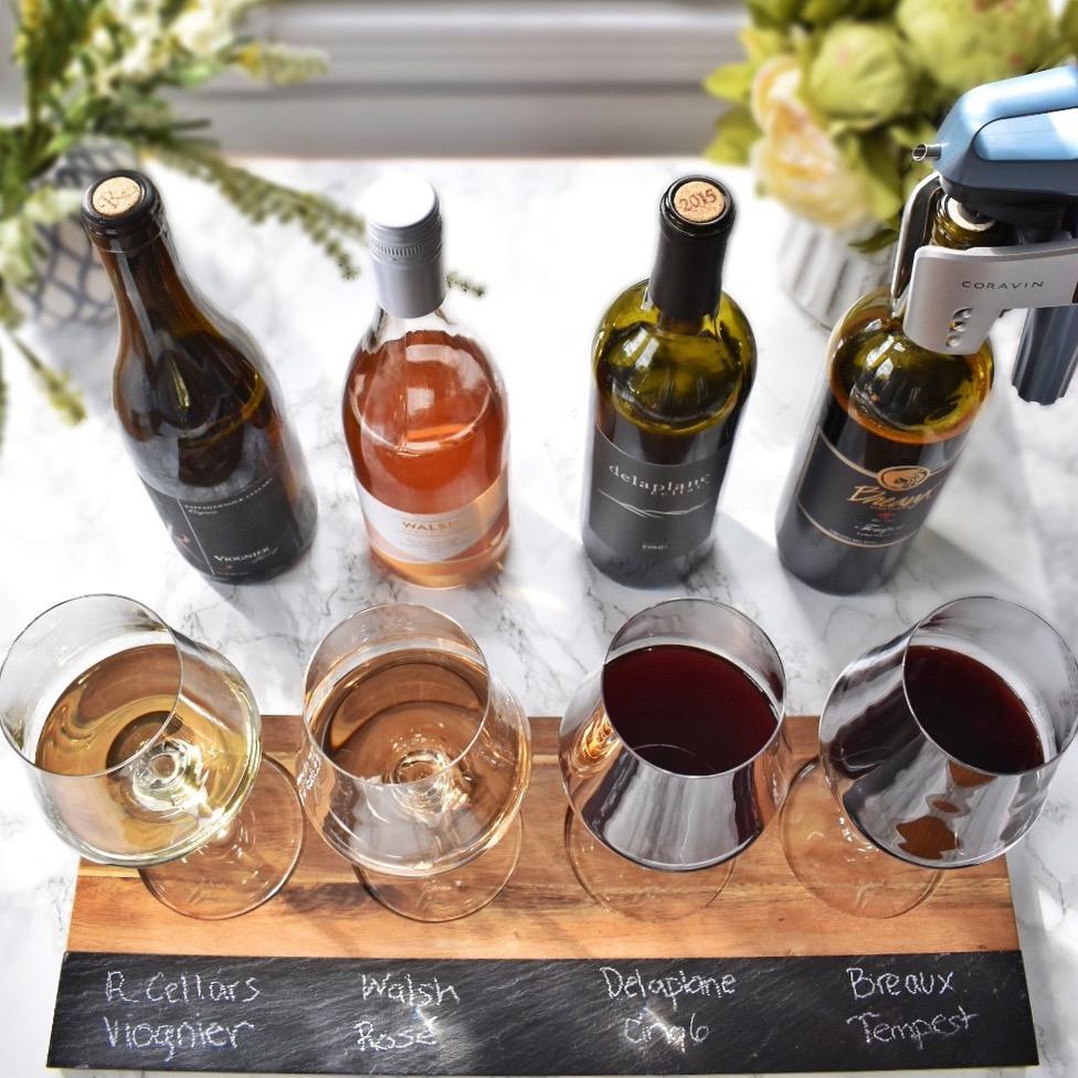 Twine Wine Flight Board with Slate Chalkboard & Acacia Wood Tray, Holds 4 Glasses, Includes Soapstone Chalk, Perfect for Wine Tasting Parties, Housewarming, Hosting Essentials customer photo 2