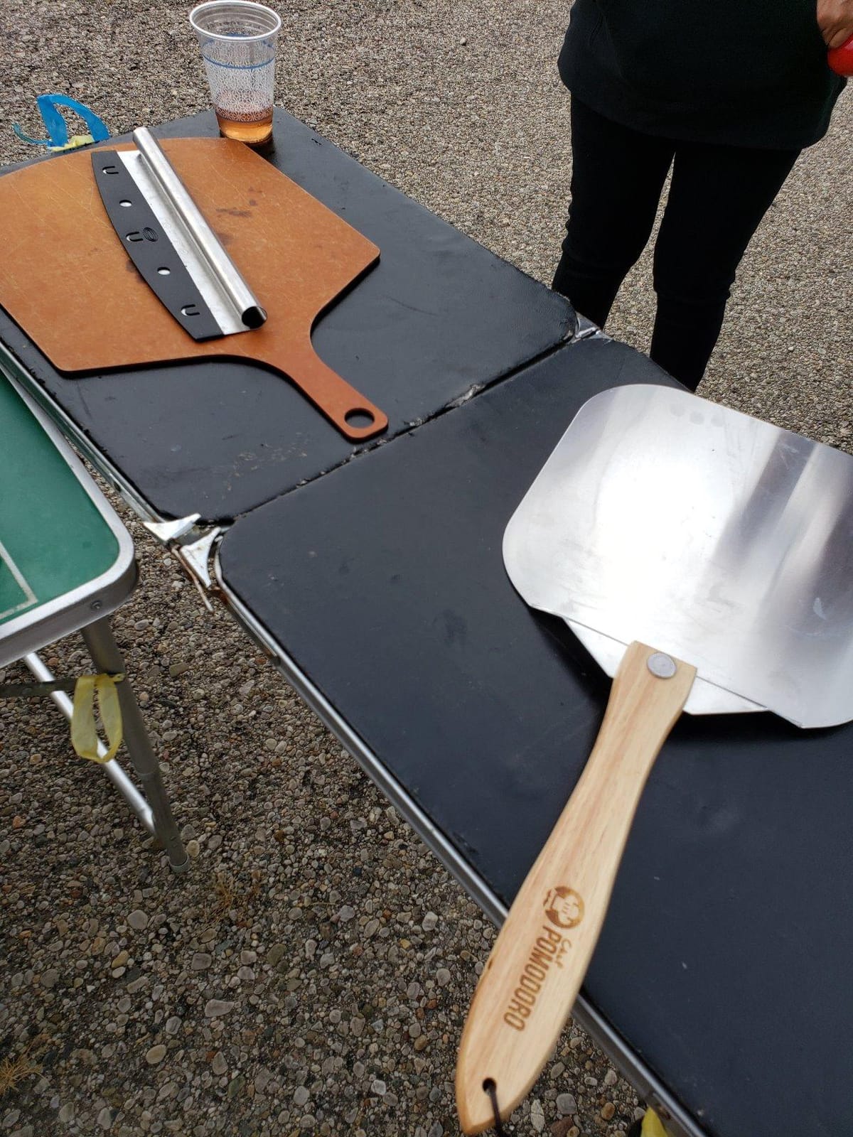 Chef Pomodoro Aluminum Pizza Peel 12x14 in, Foldable Wood Handle | Doubles as Pizza Spatula & Paddle; Non-Stick Aluminum for Ooni, Big Green Egg; Folds Flat, Cool-Touch Handle, Rust-Resistant customer photo 2