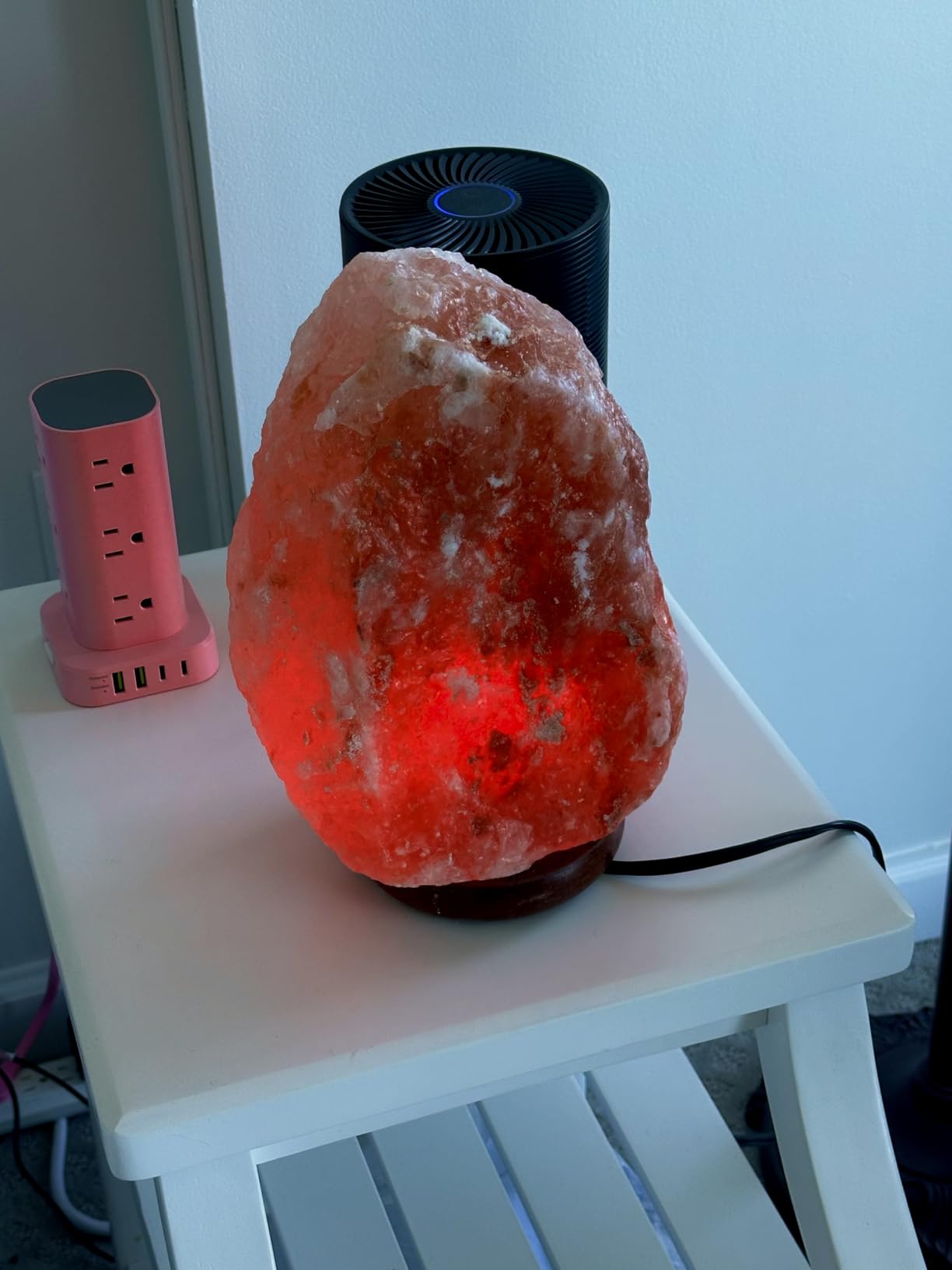 Himalayan Salt Lamp for Bedroom Large 10–12 Inch Pink Salt Rock Lamp with Dimmer, Wooden Base & Spare Bulbs | Calming Ambient Night Light | Thoughtful Wellness Gift for Women, Home, or Office customer photo 2