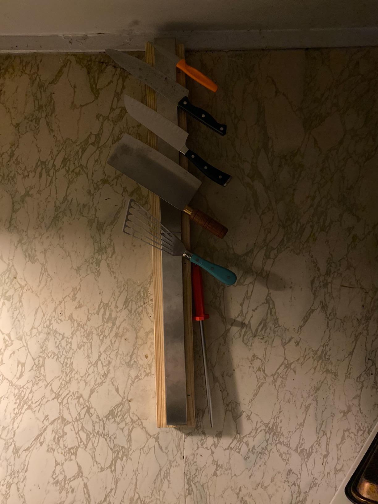 HMmagnets Premium 17 Inch Stainless Steel Magnetic Knife Holder For Wall | Professional Magnetic Knife Strip - Space-Saving Knife Rack / Knife Bar With Powerful Magnetic Pull Force (Upgraded Version) customer photo 2