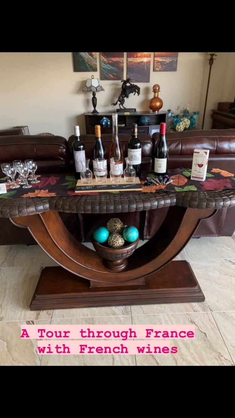 D'Eco Wine Tasting Flight Board Set, Wood Chalkboard & 4 Decanter Glasses | 6 oz Glasses & Wooden Paddle w Chalkboard for Sampling, Great for Charcuterie Boards, Custom Wine Taste Testing & Date Night customer photo 2