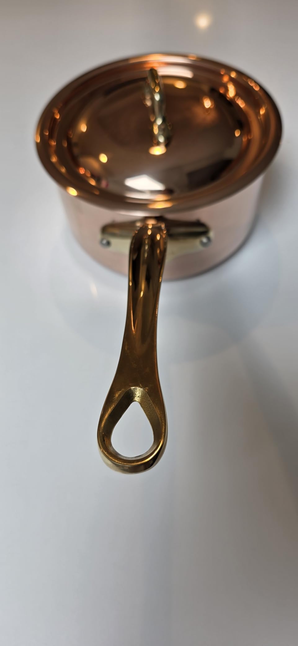 Mauviel M'Heritage 150 B 1.5mm Polished Copper & Stainless Steel Sauce Pan With Lid, And Brass Handles, 1.9-qt, Made in France customer photo 2