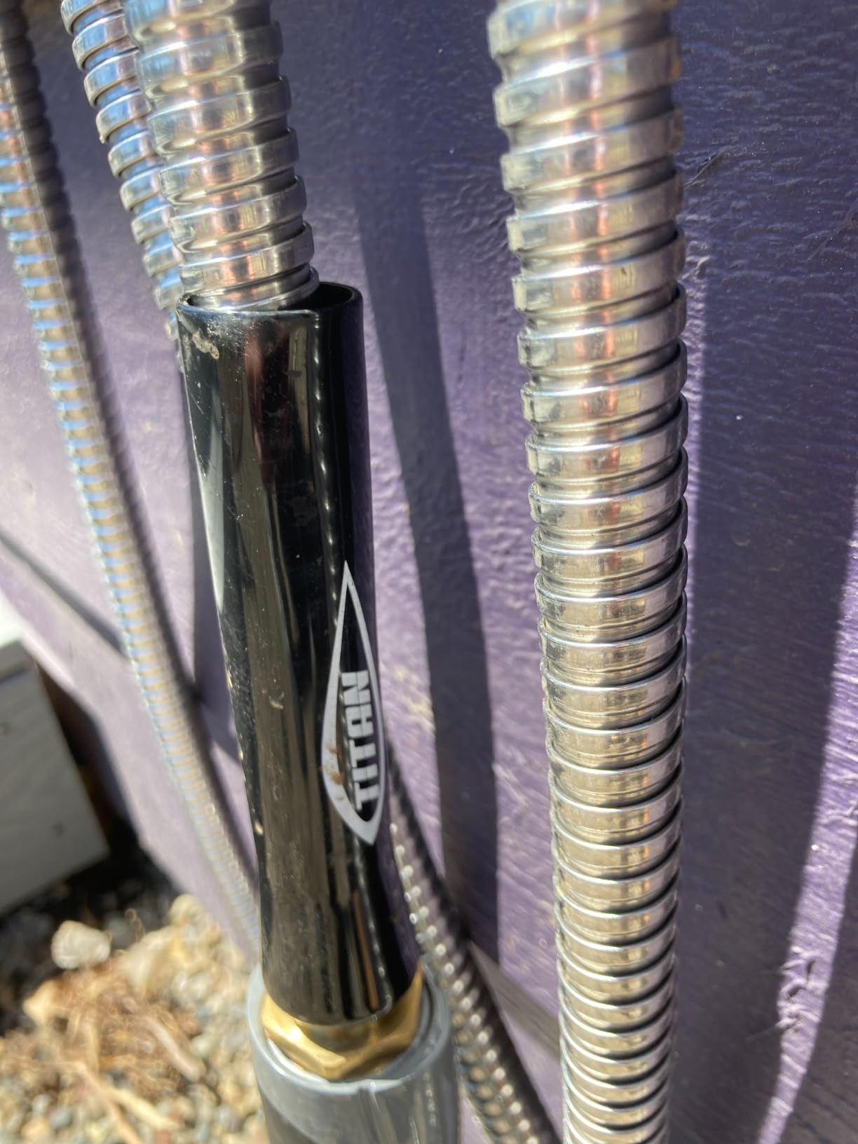 TITAN Garden Hose 50FT - 304 Stainless Steel Metal Water Hose, Flexible, Kink-Free, Lightweight, Durable, Crush Resistant Fittings, Easy to Coil, 500 PSI customer photo 1
