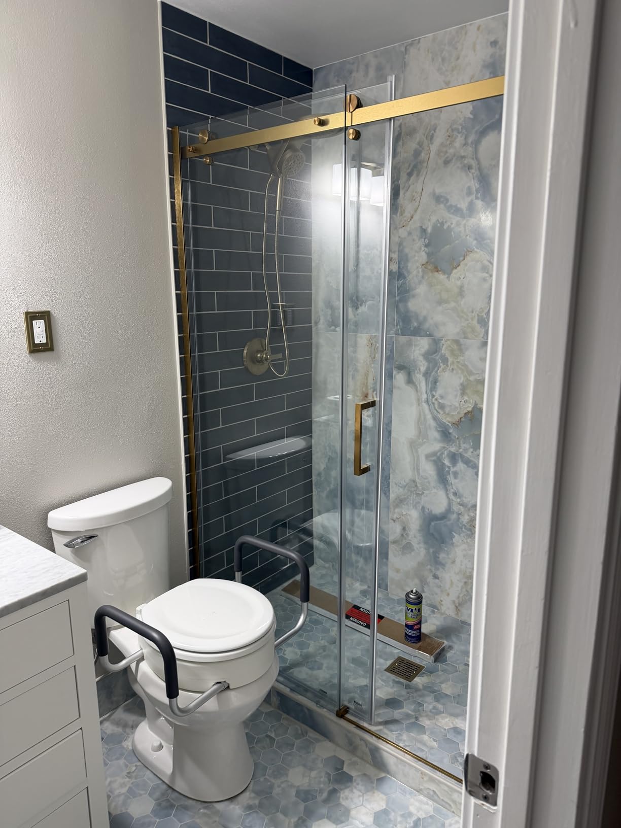 Vive Raised Toilet Seat Riser for Seniors (with Handles) - Elongated customer photo 2