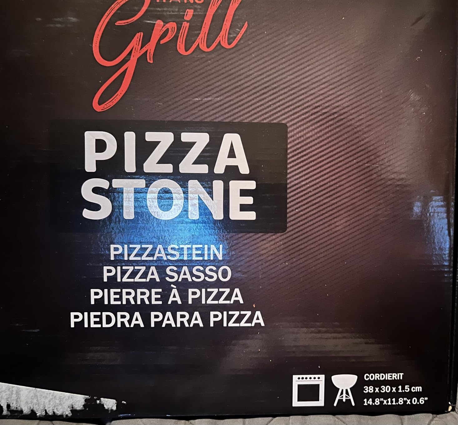Hans Grill Rectangular Pizza Stone, 15 x 12 Inch Cordierite Stone with Peel | For Oven Baking & BBQ Grilling, Heat Resistant to 1112F, Bakes Pizza, Bread, Pastry and Calzone, Includes Free Wooden Peel customer photo 2