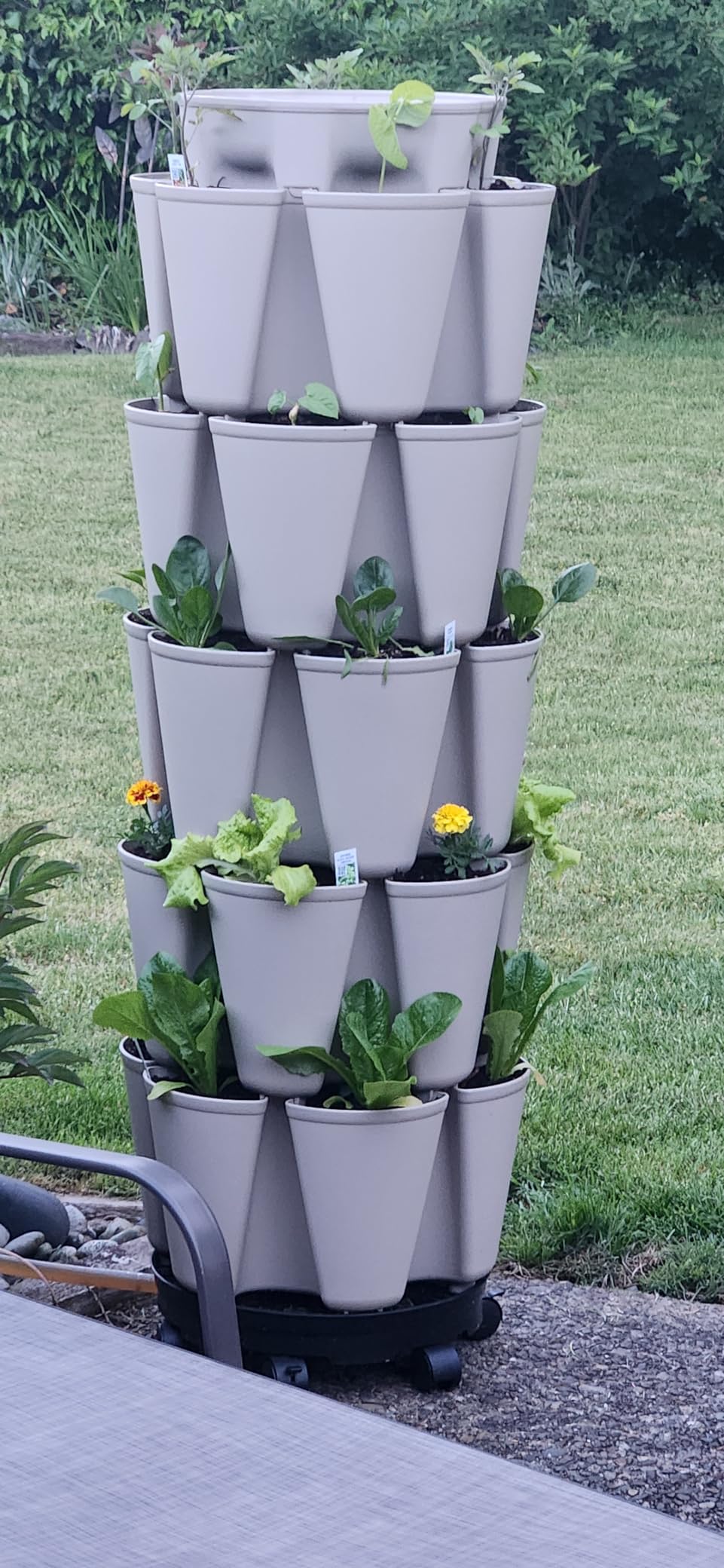Greenstalk Patented Large 5 Tier Vertical Garden Planter with Patented Internal Watering System Great for Growing a Variety of Strawberries, Vegetables, Herbs, & Flowers (Stunning Stone) customer photo 1