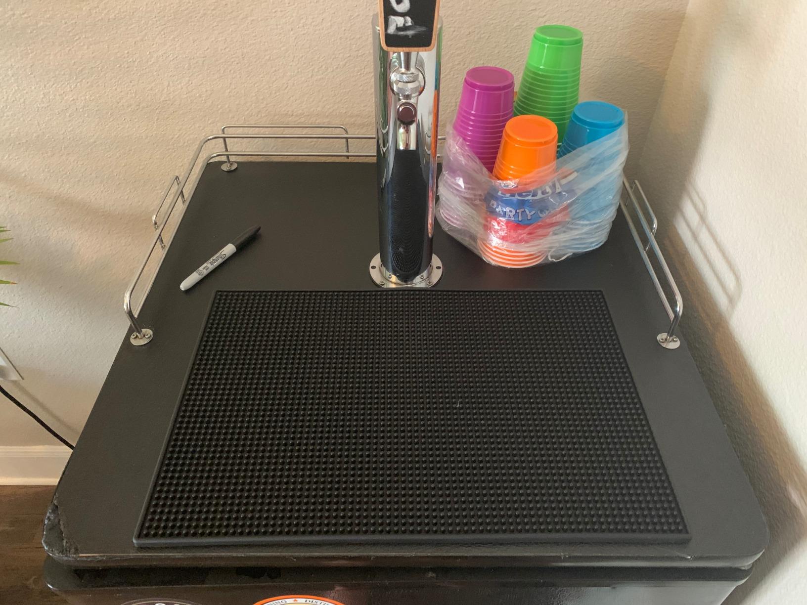 BARsics PVC Bar Service Mat for Cocktail Bartender 18x12 inches (Black) customer photo 2
