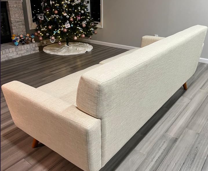 Modway Engage Mid-Century Modern Upholstered Fabric Sofa in Beige customer photo 1