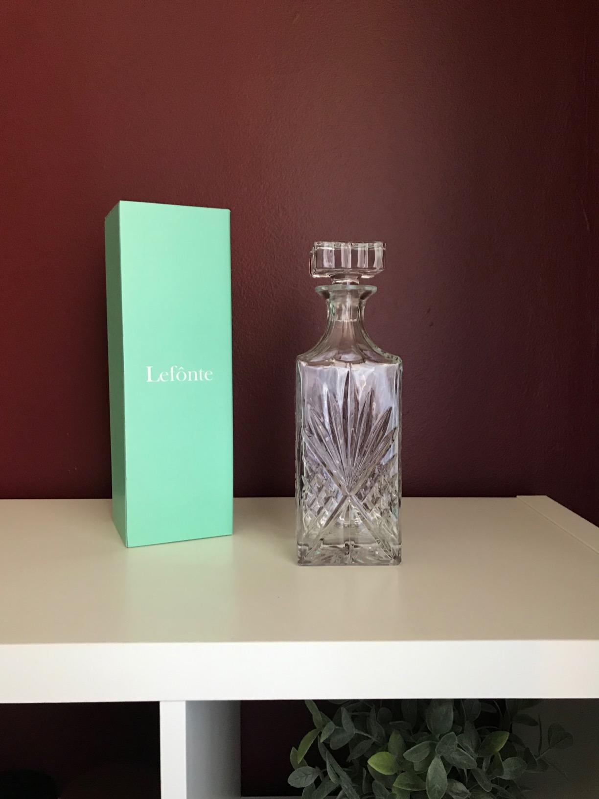 Crystal Whiskey Decanter, Lead-Free Barware Gift for Men, Scotch Bourbon Liquor, Irish Cut, 750ml customer photo 1