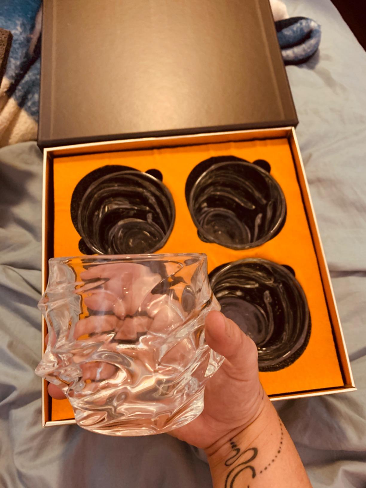 KANARS Old Fashioned Whiskey Glasses 11Oz Crystal Bar Glassware Set of 4 customer photo 2