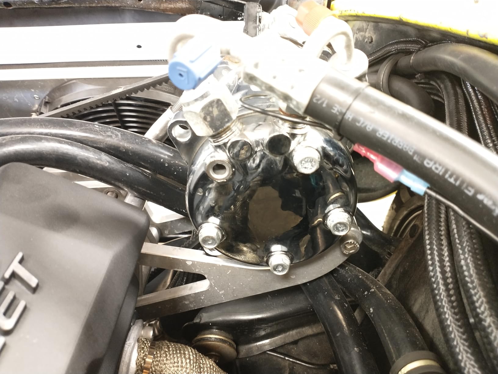 Universal A/C Compressor with Black 2PK Clutch SD 508 5H14 R134A Chrome Compressor customer photo 1