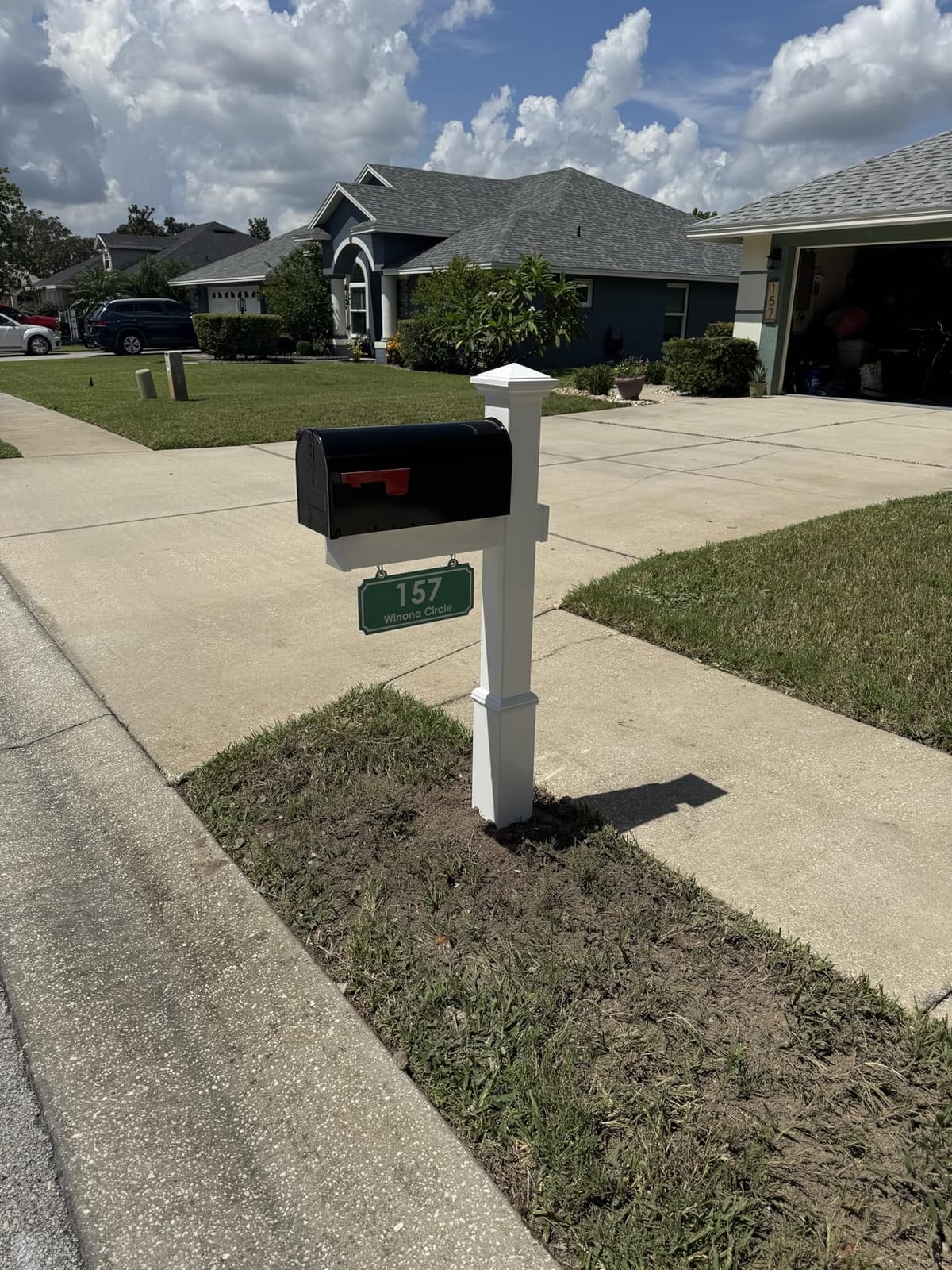 4Ever Products White Vinyl Mailbox Post System with Black Steel Mailbox customer photo 1