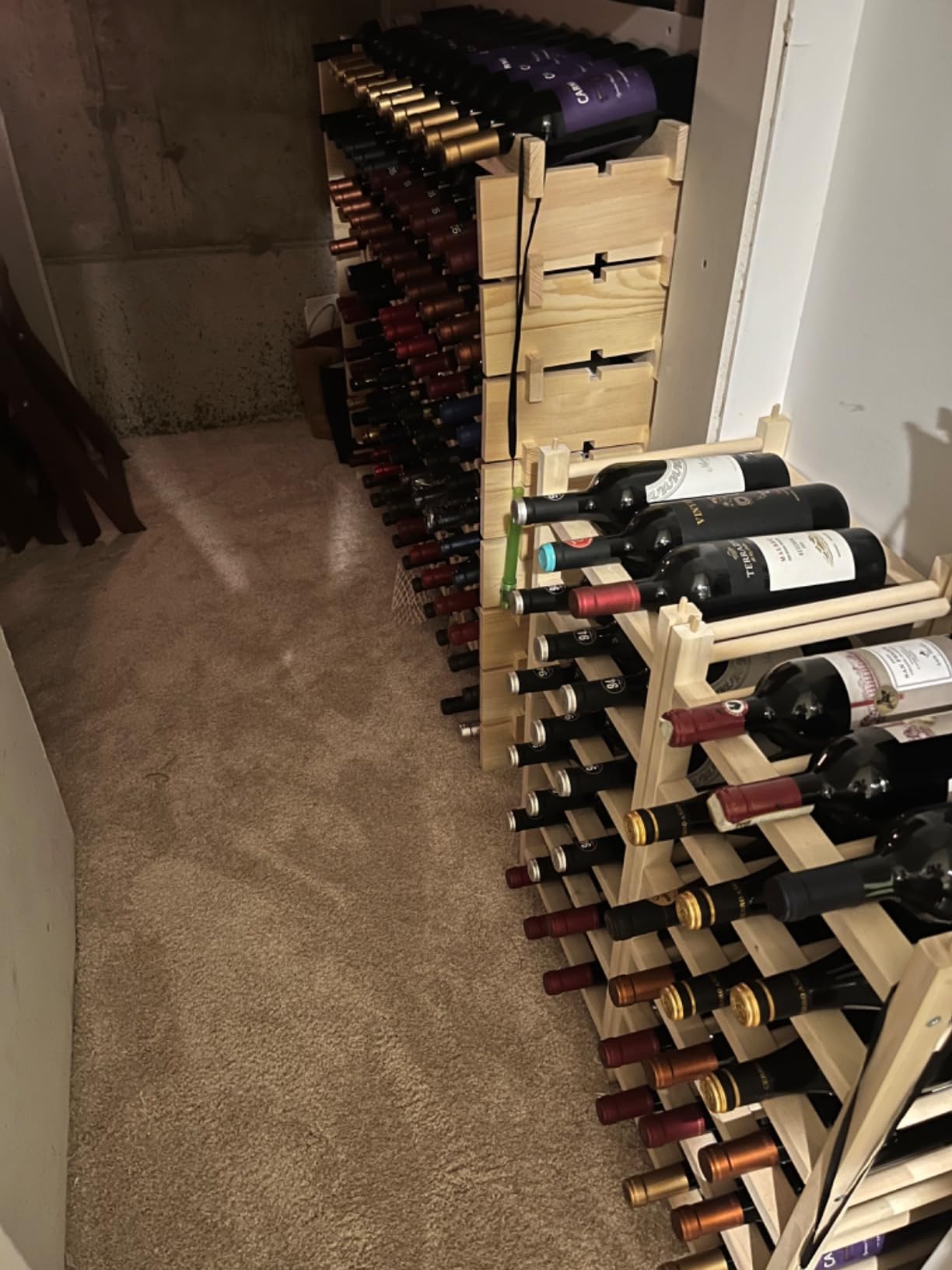 96 Bottles Stackable Modular Wine Rack, 8-Tier Wooden Wine Storage Rack Freestanding Wine Holder Display Shelves, Wobble-Free Shelves, Solid Wood customer photo 2