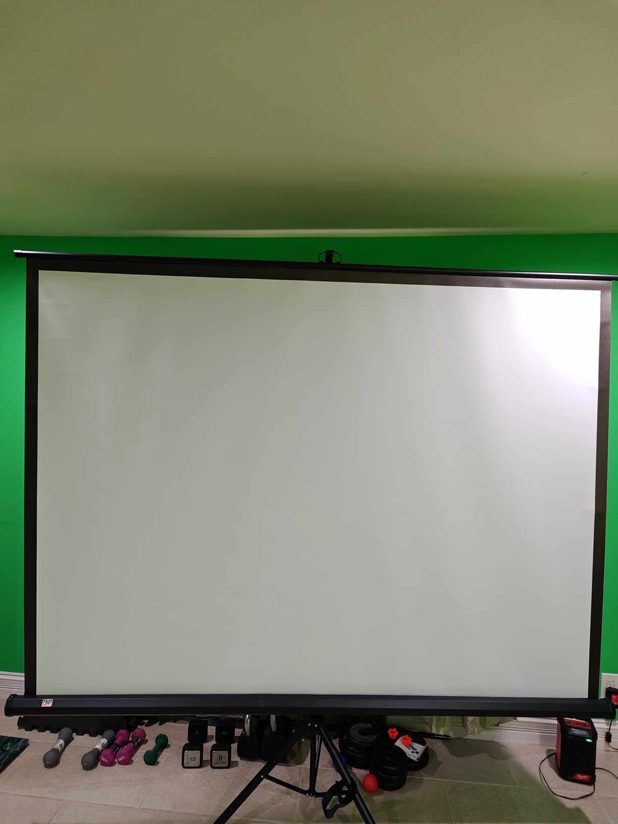100 Inch Indoor and Outdoor Projector Screen with Stand for Movies & Presentations | Quick setup, stable tripod, adjustable height, portable, indoor & outdoor use for school, office, home theatre, movie night customer photo 2