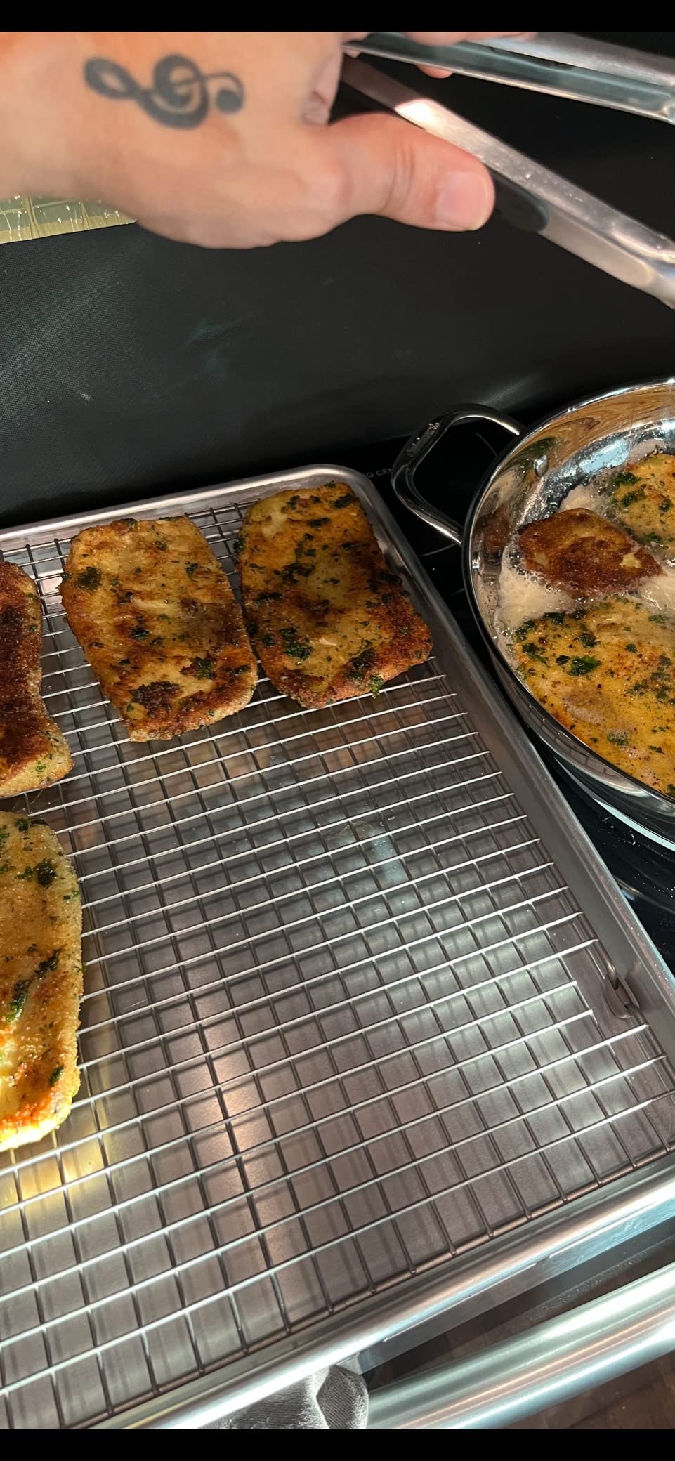 Nordic Ware - 43172AMZM Nordic Ware Half Sheet with Oven Safe Nonstick Grid, 2 Piece Set, Natural customer photo 2