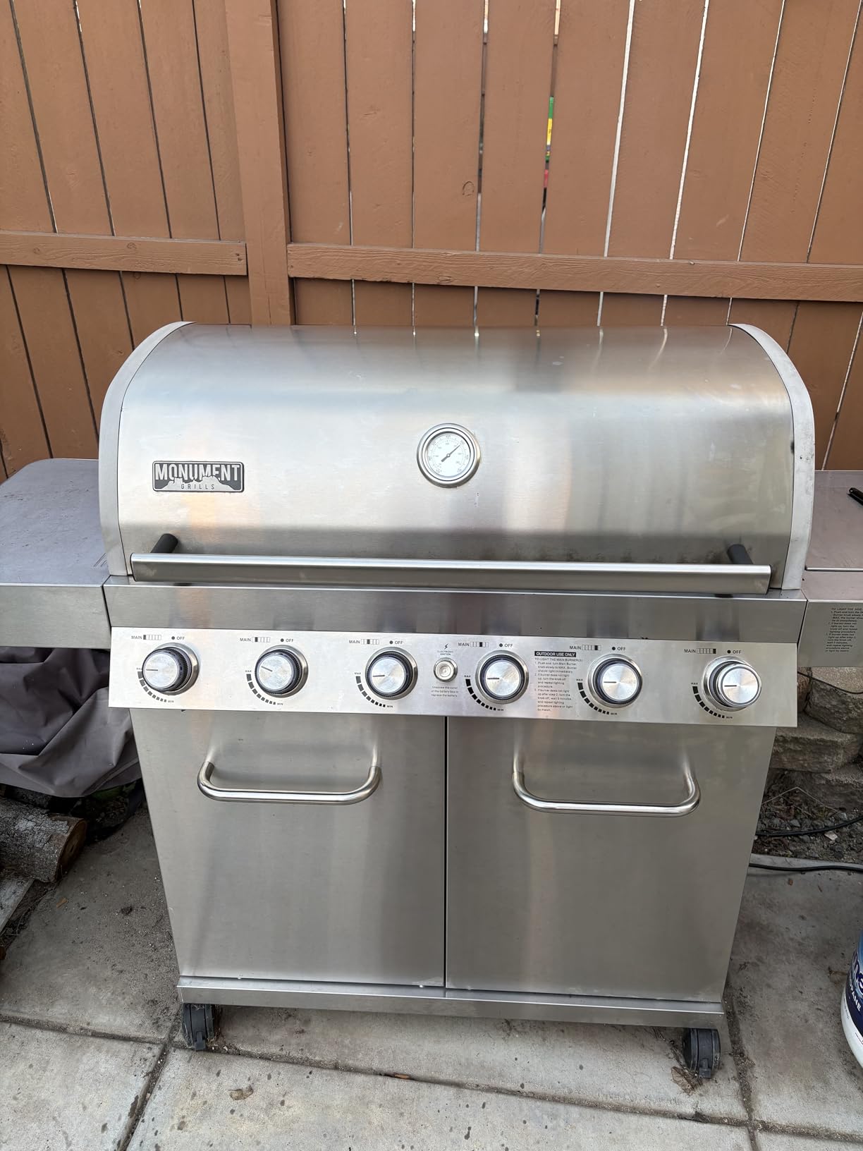 Monument Grills 77352 6+1 Burner Stainless Steel Cabinet Style Propane Gas Grill with Knob Controls, Side Burner, Built-In Thermometer, and Rotisserie Kit customer photo 1