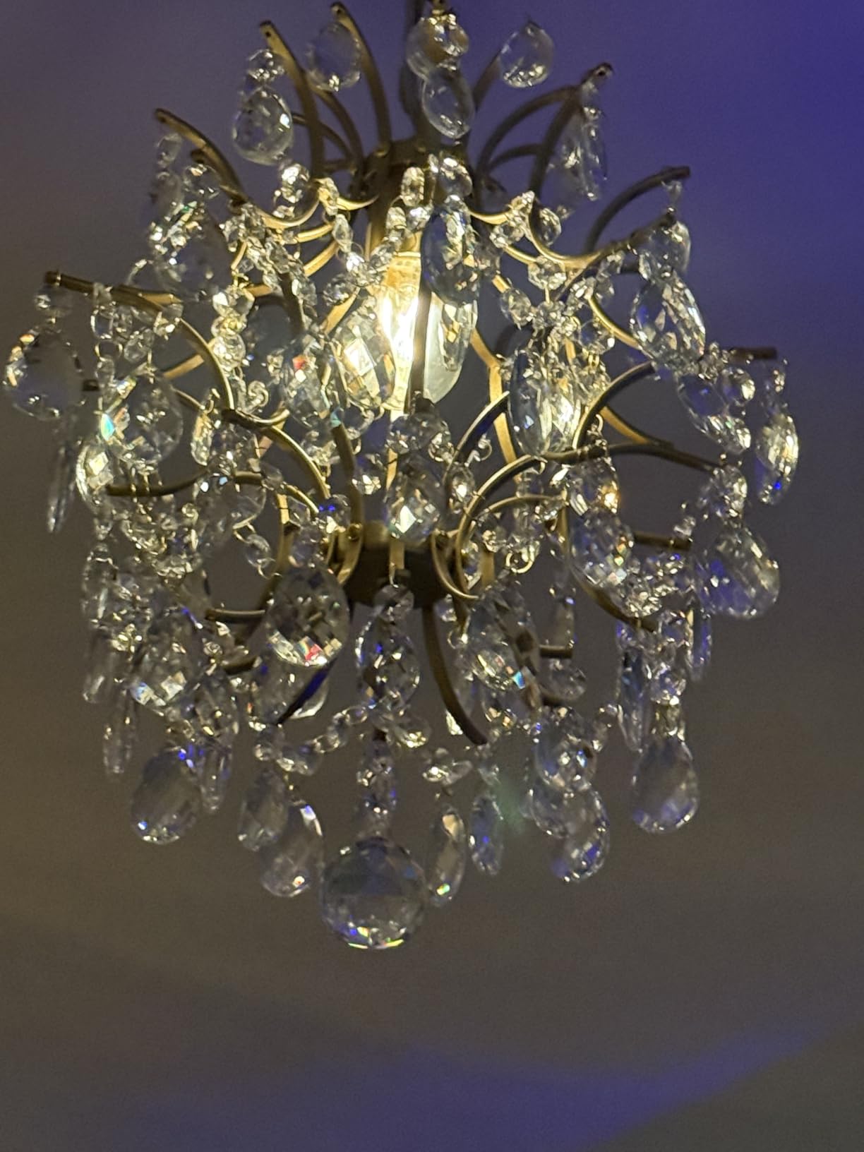 Bestier Modern Pendant Chandelier Crystal Raindrop Lighting Ceiling Light Fixture Lamp for Dining Room Bathroom Bedroom Livingroom entryway 3 E12 Bulbs Required D16 in x H18 in customer photo 2