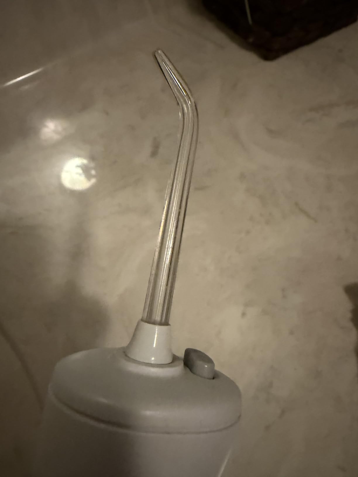 Cordless Express Portable Water Flosser, 3 AA Batteries, White | 2 Settings, 2 Tips, for Daily Gum Health & Cleaning Teeth, Travel, Shower Use, ADA Accepted, WF-02 customer photo 2