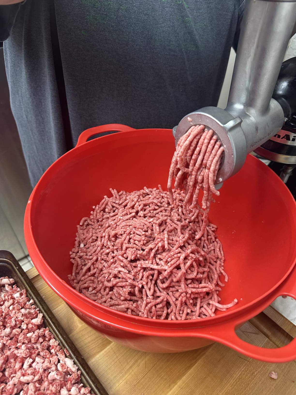 KitchenAid KSMMGA Food Grinder Attachment for All KitchenAid Stand Mixers | Includes Food Tray-Pusher-Grinding Plates-Sausage Stuffer tubes and plate, Compatible with all KitchenAid Stand Mixers customer photo 2