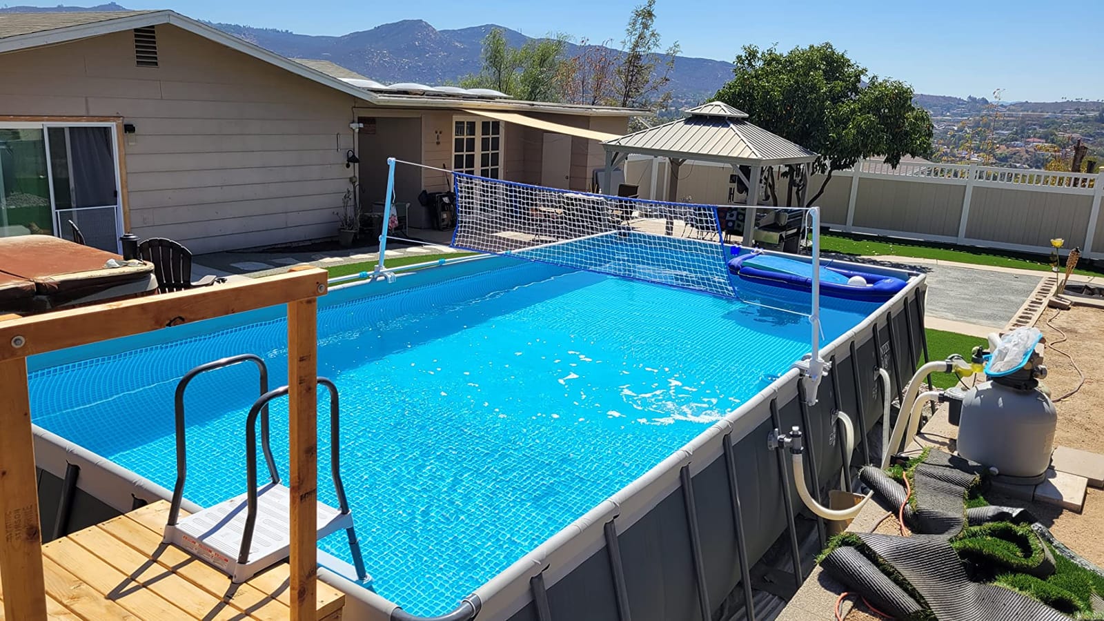 INTEX Ultra XTR 24ft x 12ft x 52in Above Ground Swimming Pool Set w/Pump | 26367EH - 2100 GPH Sand Filter Pump, Saltwater System, Maintenance Kit & Volleyball Game Included - Strong Galvanized Steel customer photo 2
