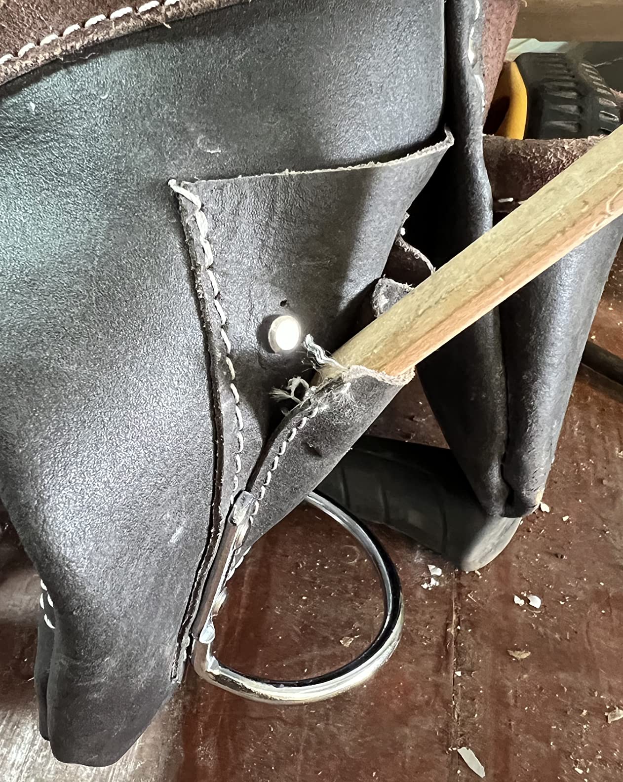 LAUTUS Oil Tanned Leather Tool Belt/Pouch/Bag, Carpenter, Construction, Framers, Handyman, Electrician - 100% LEATHER customer photo 2