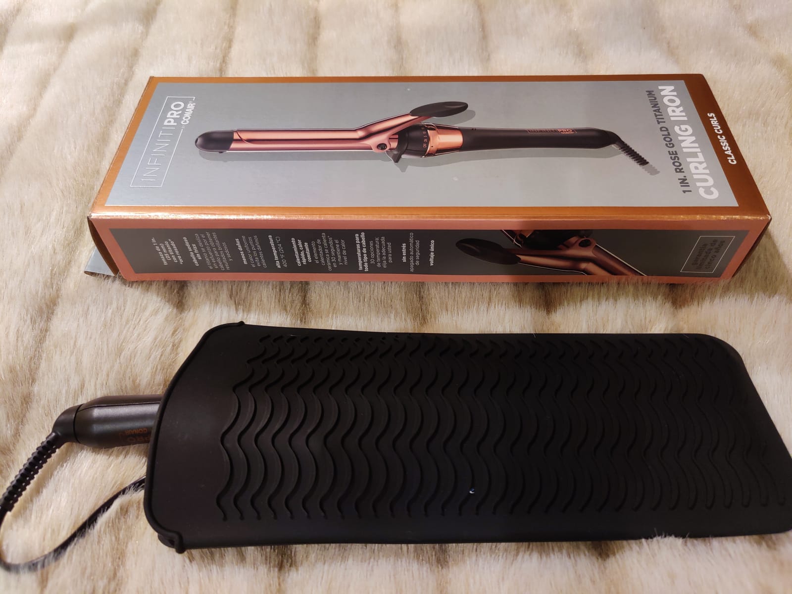 INFINITIPRO BY CONAIR Rose Gold Titanium 1 1/4-Inch Curling Iron, 1 ¼ inch barrel produces loose curls – for use on medium and long hair customer photo 2
