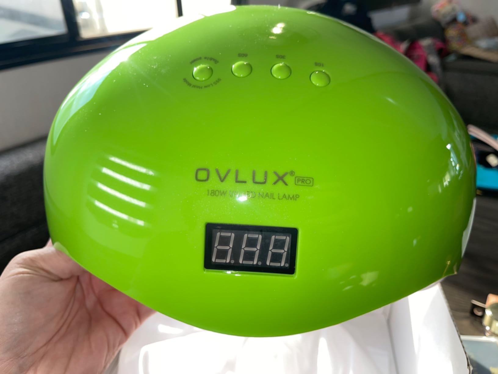 OVLUX 180W UV LED Nail Lamp Professional - Fast Gel Nail Dryer with 57 LEDs, LCD Countdown, Auto Sensor and Low Heat Mode, UV Light for Gel Nails, Salon and Home, Nail Buffer and File Set customer photo 1