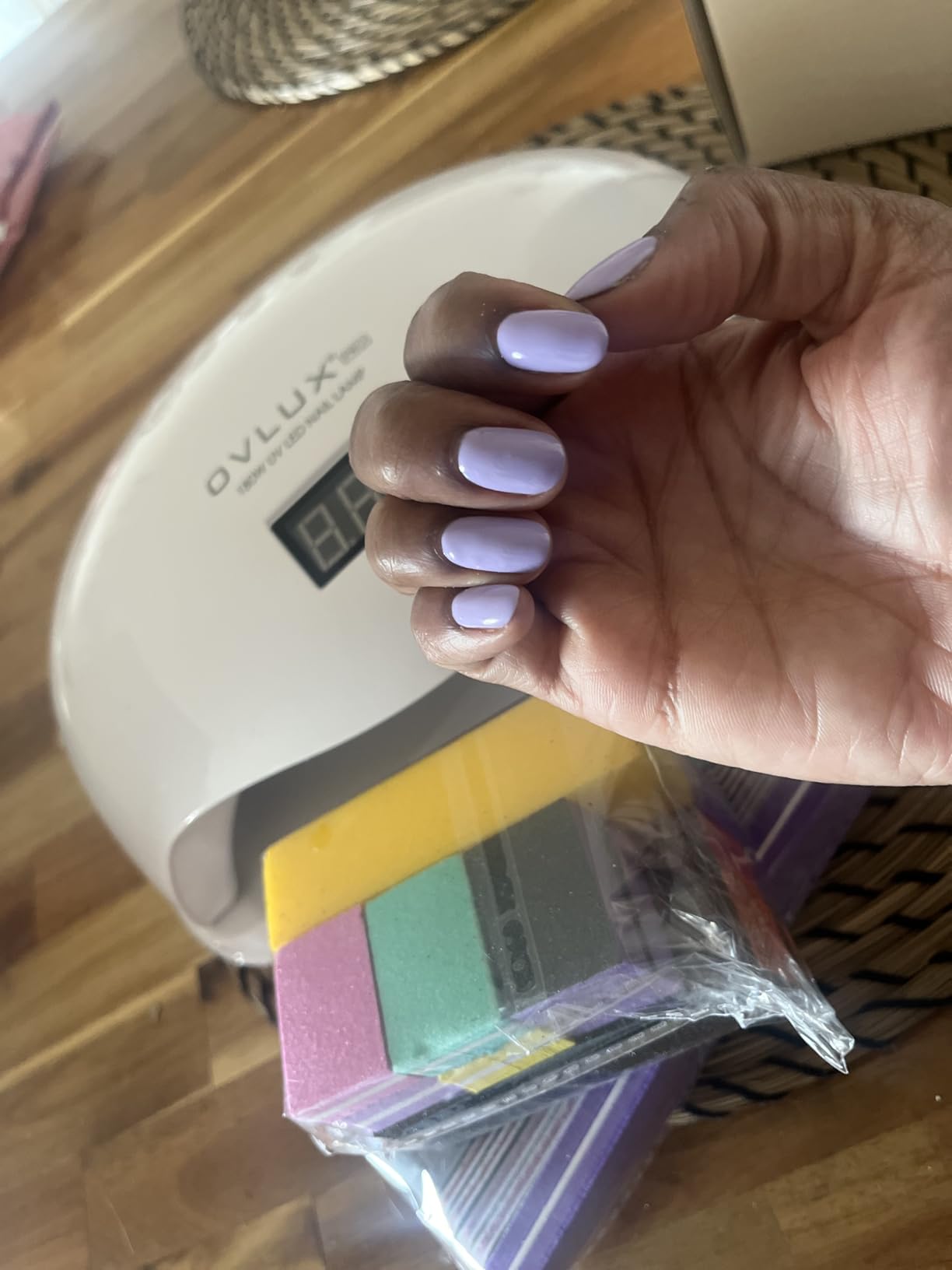 OVLUX 180W UV LED Nail Lamp Professional - Fast Gel Nail Dryer with 57 LEDs, LCD Countdown, Auto Sensor and Low Heat Mode, UV Light for Gel Nails, Salon and Home, Nail Buffer and File Set customer photo 2