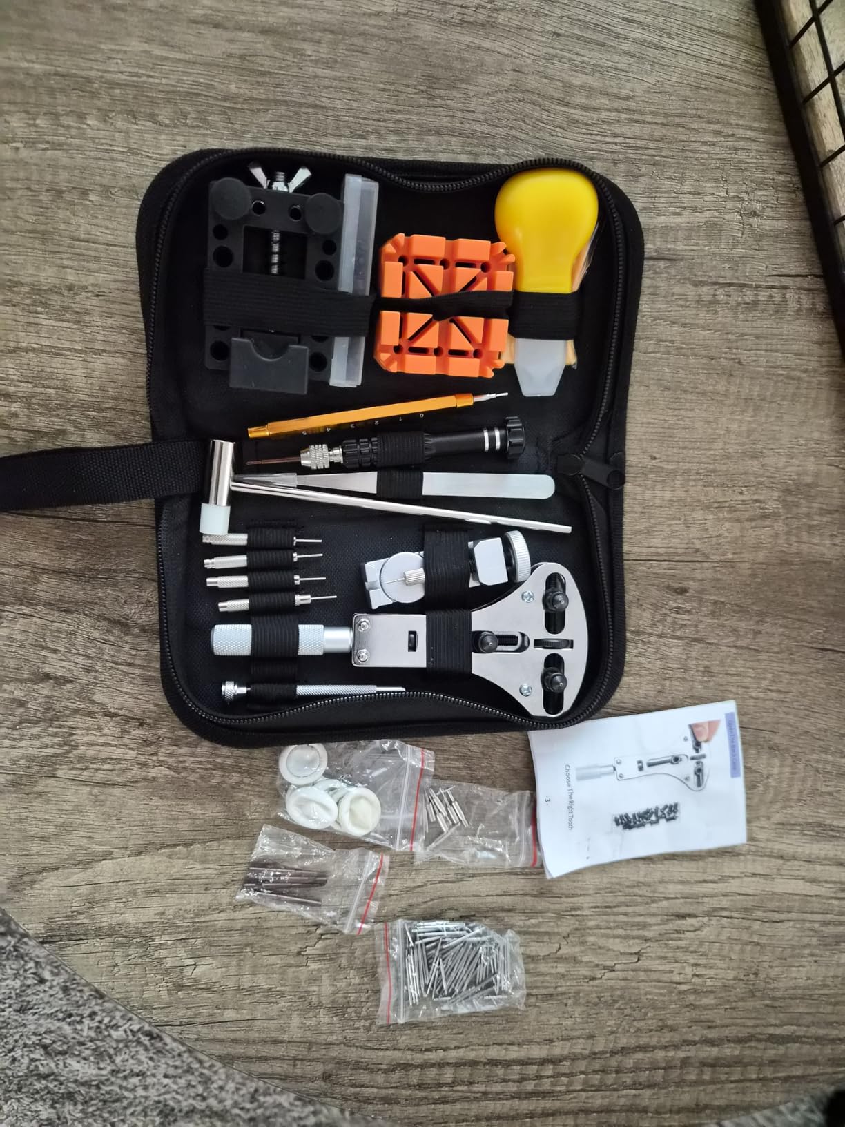 Watch Link Removal Kit, BYNIIUR Watch Repair Kit, Watch Case Opener Spring Bar Tools, Watch Battery Replacement Tool Kit, Watch Band Link Pin Tool Set with Carrying Case and Instruction Manual customer photo 1