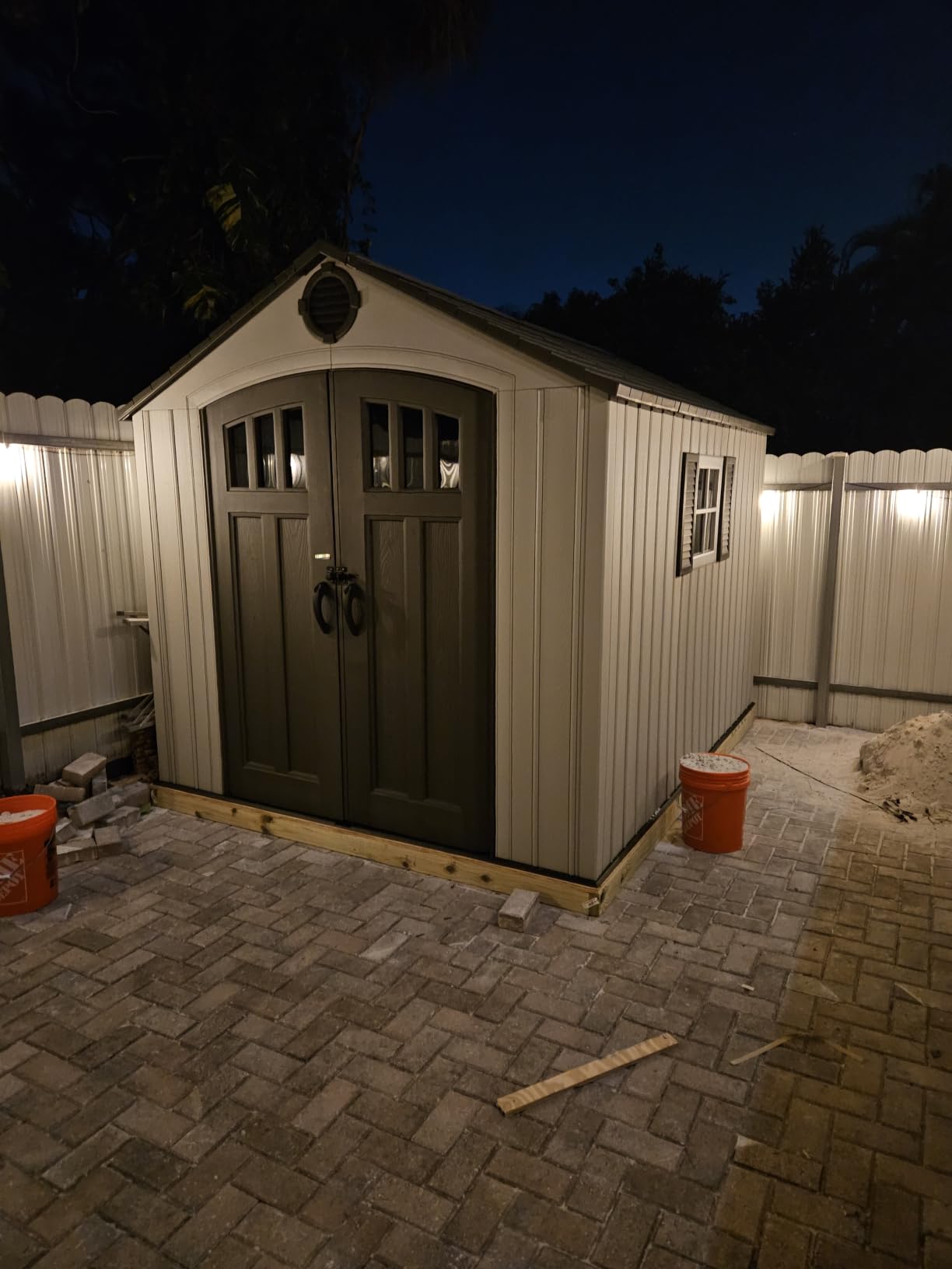 Lifetime 8 x 10 Ft Outdoor Storage Shed, Dual-Wall HDPE Construction, Steel-Reinforced, Skylight and Window, Lockable Doors, UV-Protected Gray Finish customer photo 1