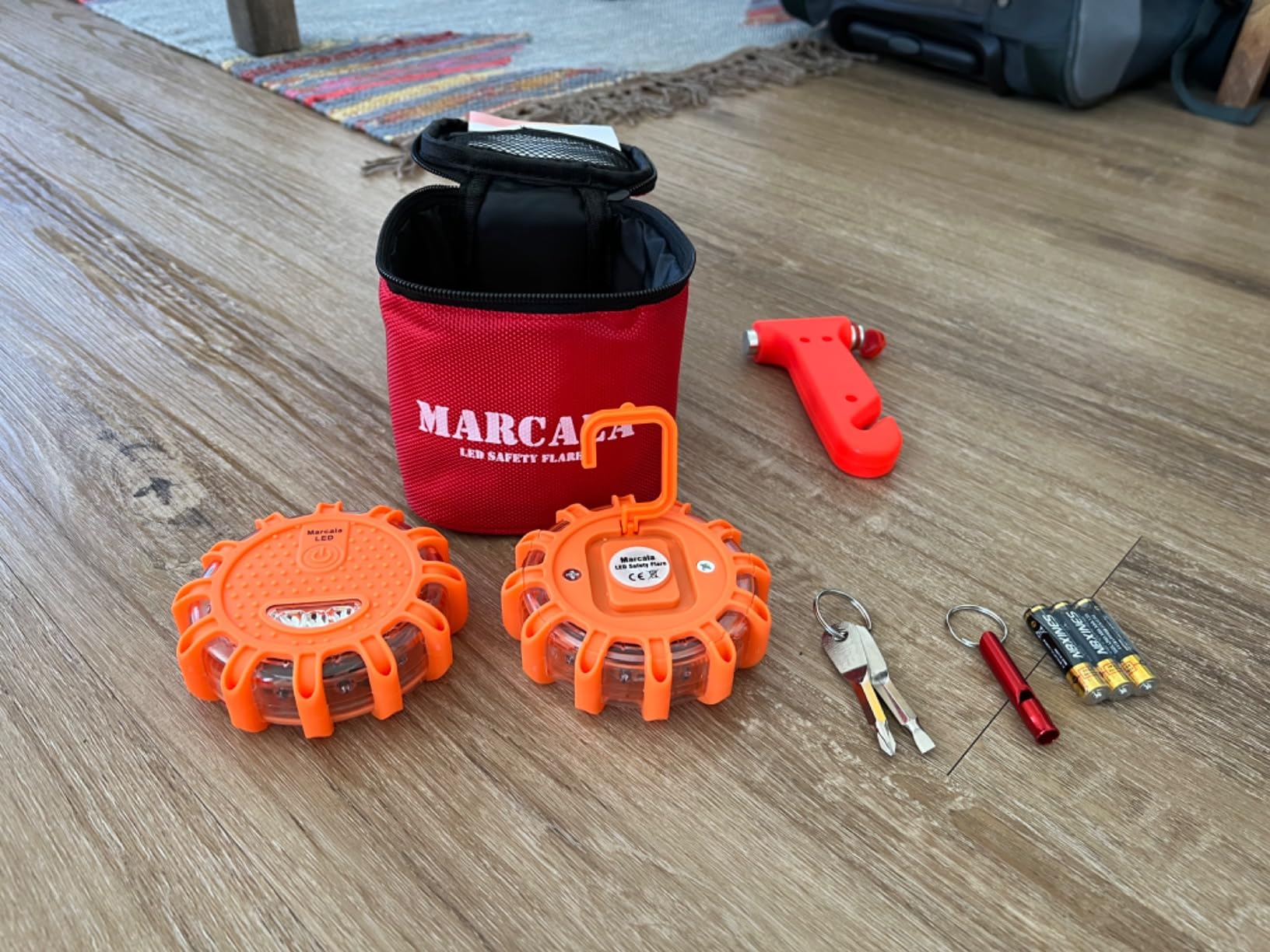 MARCALA 3-Pack LED Road Flares | DOT Compliant Emergency Lights for Vehicles with Batteries, Whistle & Case | Flares Emergency Road | Emergency Flares | Perfect For Gifting or Everyday Roadside Safety customer photo 2