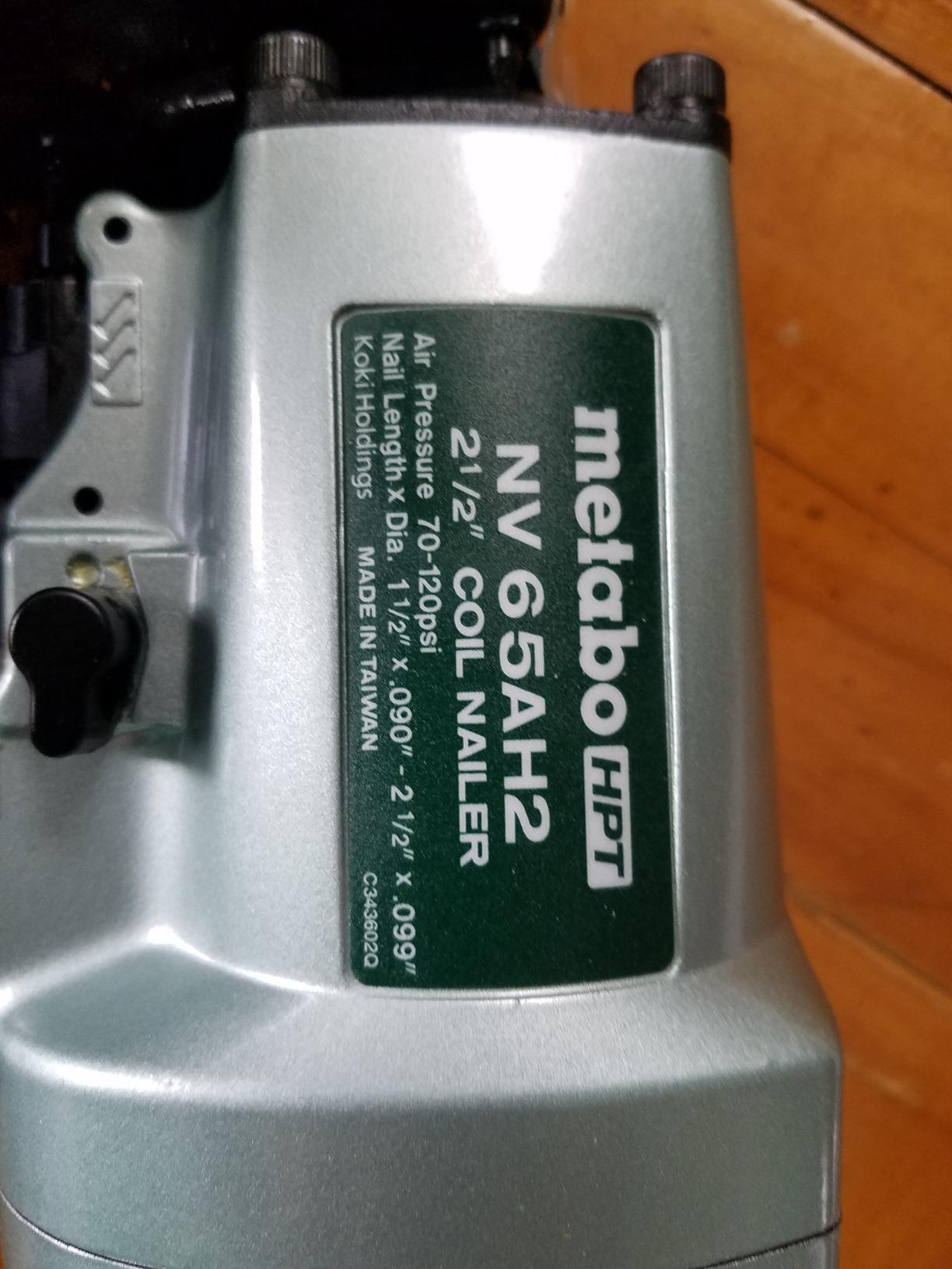 Metabo HPT Coil Siding Nailer, Pneumatic Plastic Collated Nails, NV65AH2 | Sheathing, Decking, Fencing Applications, 15-Degree and 16-Degree Wire Angle Formats, Pro-Grade Power Nailers customer photo 2