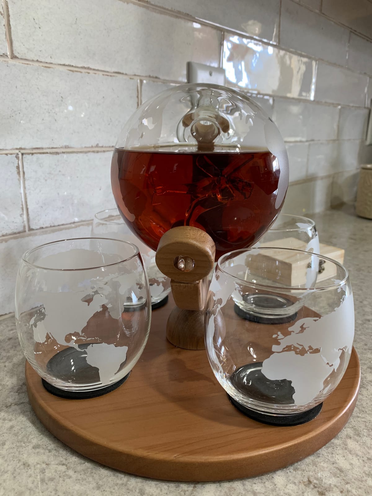 Airplane Whiskey Decanter Antique Plane Globe, 4 Map Glasses, Aviation Gift | Pilot Collector Display With Aircraft Figurine Chilling Stones For Bourbon Scotch Liquor Bar Decor Flight Travel Aviator Fans customer photo 1