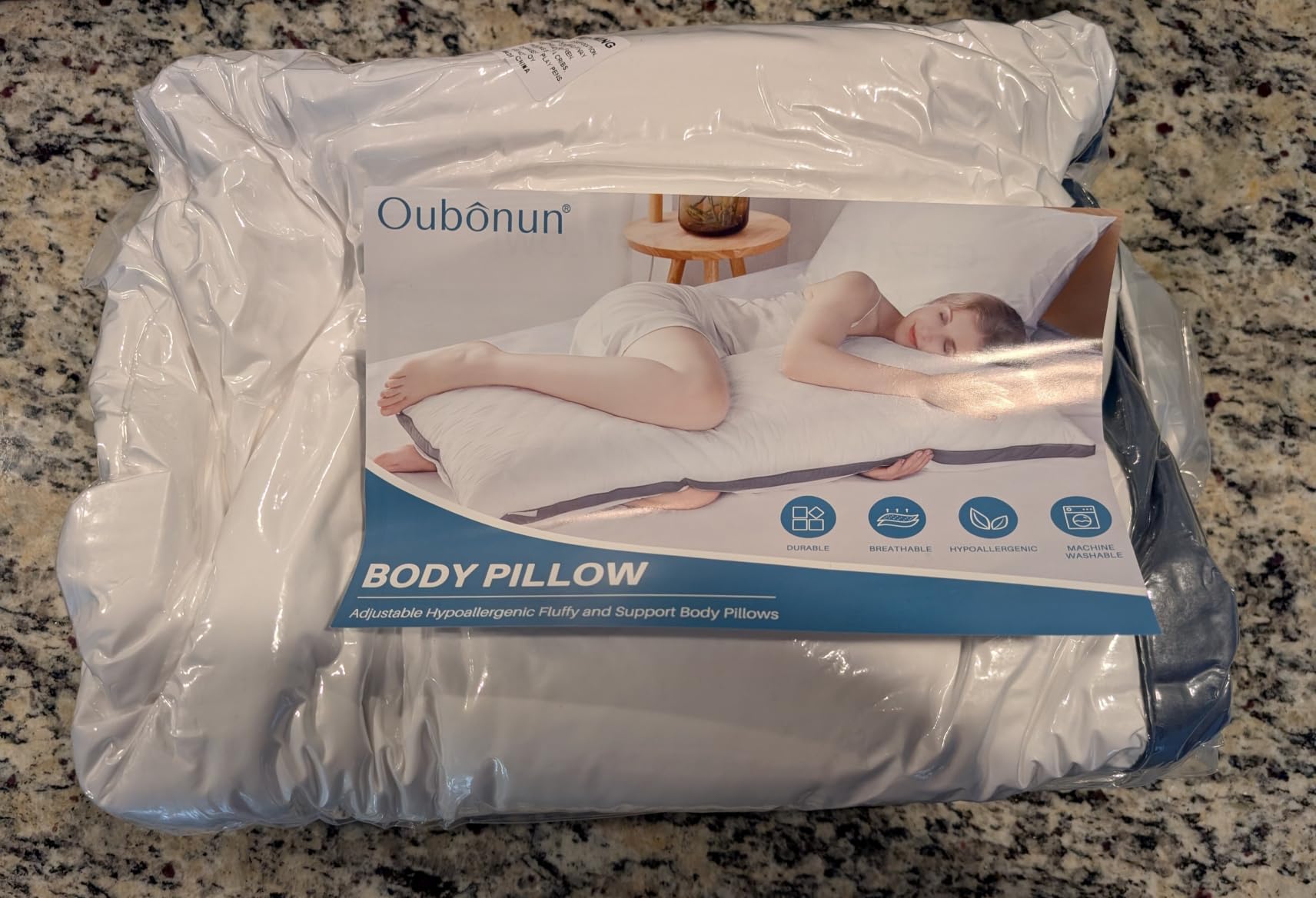 Oubonun Full Body Pillow for Side Sleeper, Adjustable Firm Long Bed Pillow customer photo 1