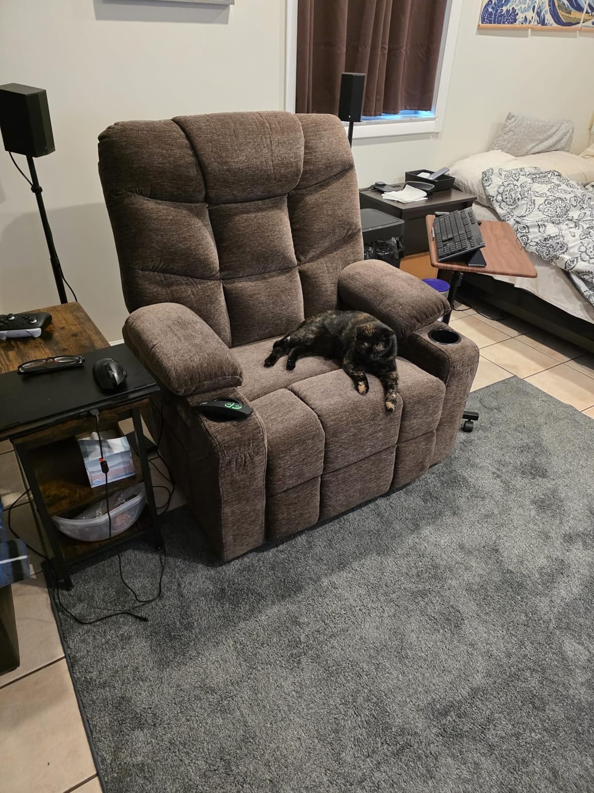MCombo Power Lift Recliner Chair for Elderly, Fabric 7287 (Brown, Medium) customer photo 2