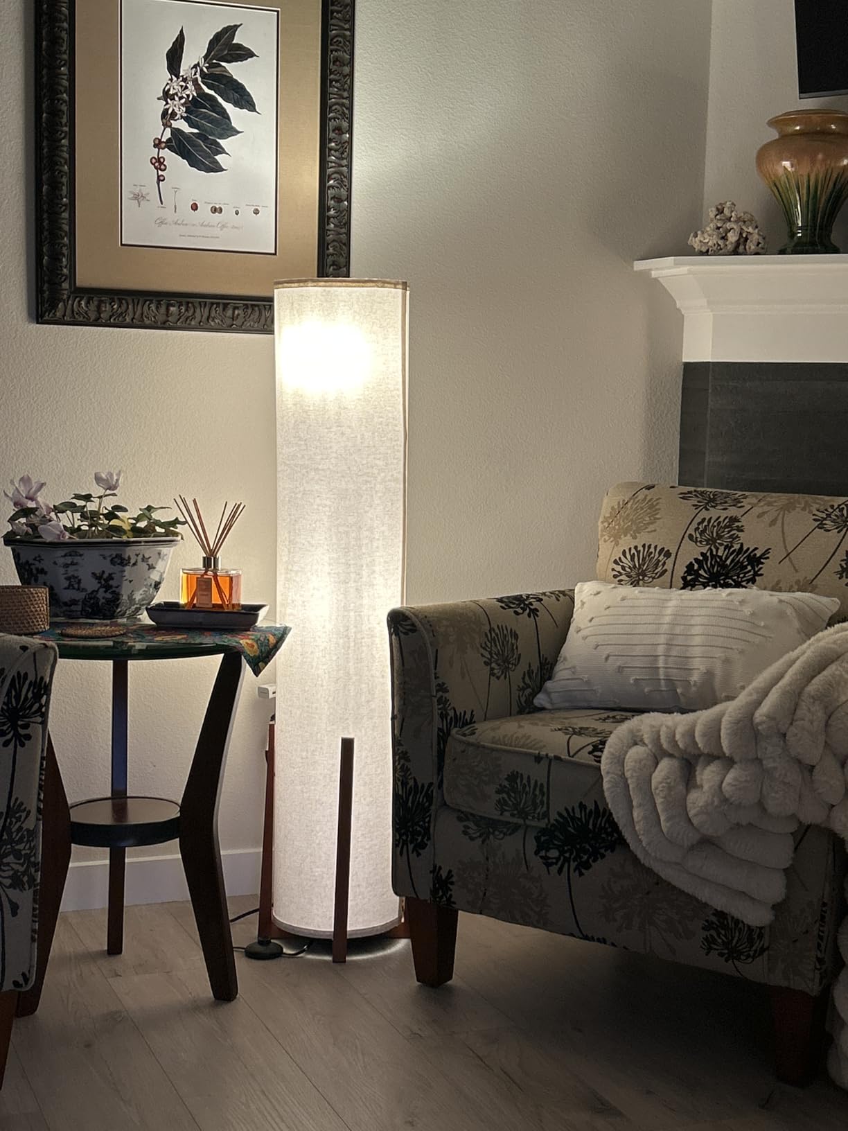 Brightech Parker Paper Lantern Floor lamp, 48 Inch Tall Lamp with Wood Frame, Asian Design for Bedroom, Decorative Tower Shade Lamp for Living Rooms & Offices, Great Living Room Décor customer photo 2