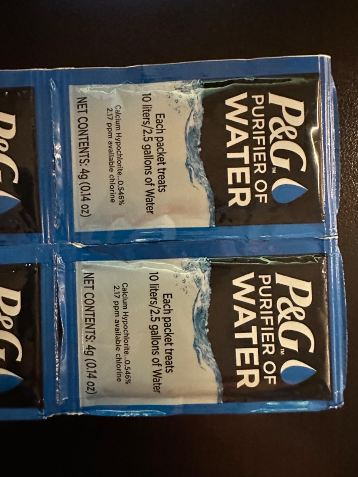 P&G Purifier of Water Portable Water Purifier Packets. Emergency Water Filter Purification Powder Packs for Camping, Hiking, Backpacking, Hunting, and Traveling. (12 Packets) customer photo 1