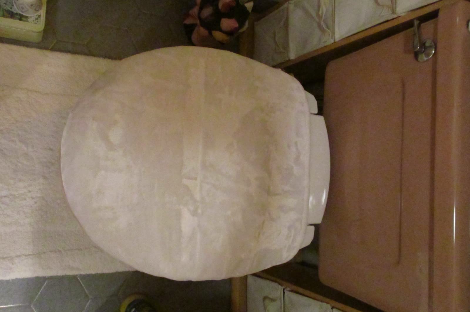 GORILLA GRIP Thick Memory Foam Toilet Lid Seat Cover, 19.5x18.5 Grey customer photo 2
