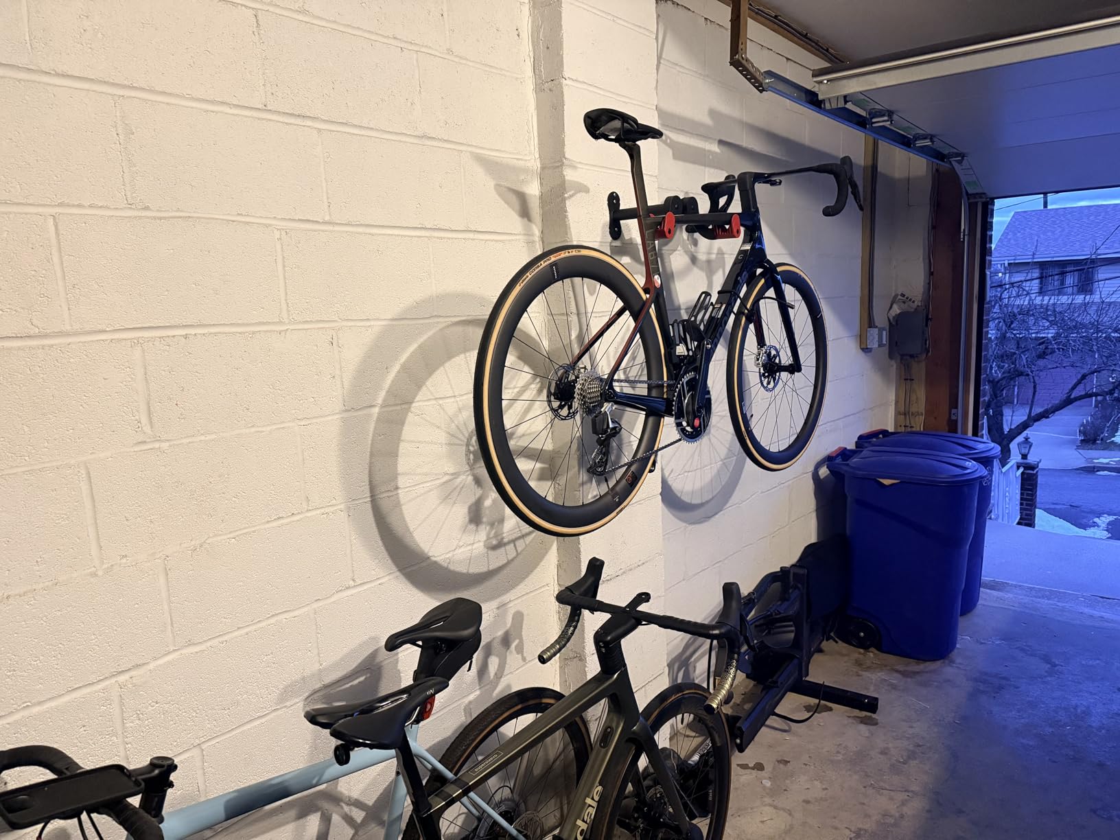 PRO BIKE TOOL Bike Rack for Garage Wall Mount - Horizontal Bike Storage | Fits Road, Mountain & Hybrid Bikes, Adjustable Arms, Rubber Cradles, Space-Saving Design customer photo 1