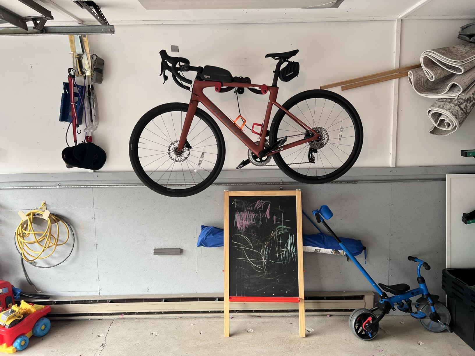 PRO BIKE TOOL Bike Rack for Garage Wall Mount - Horizontal Bike Storage | Fits Road, Mountain & Hybrid Bikes, Adjustable Arms, Rubber Cradles, Space-Saving Design customer photo 2