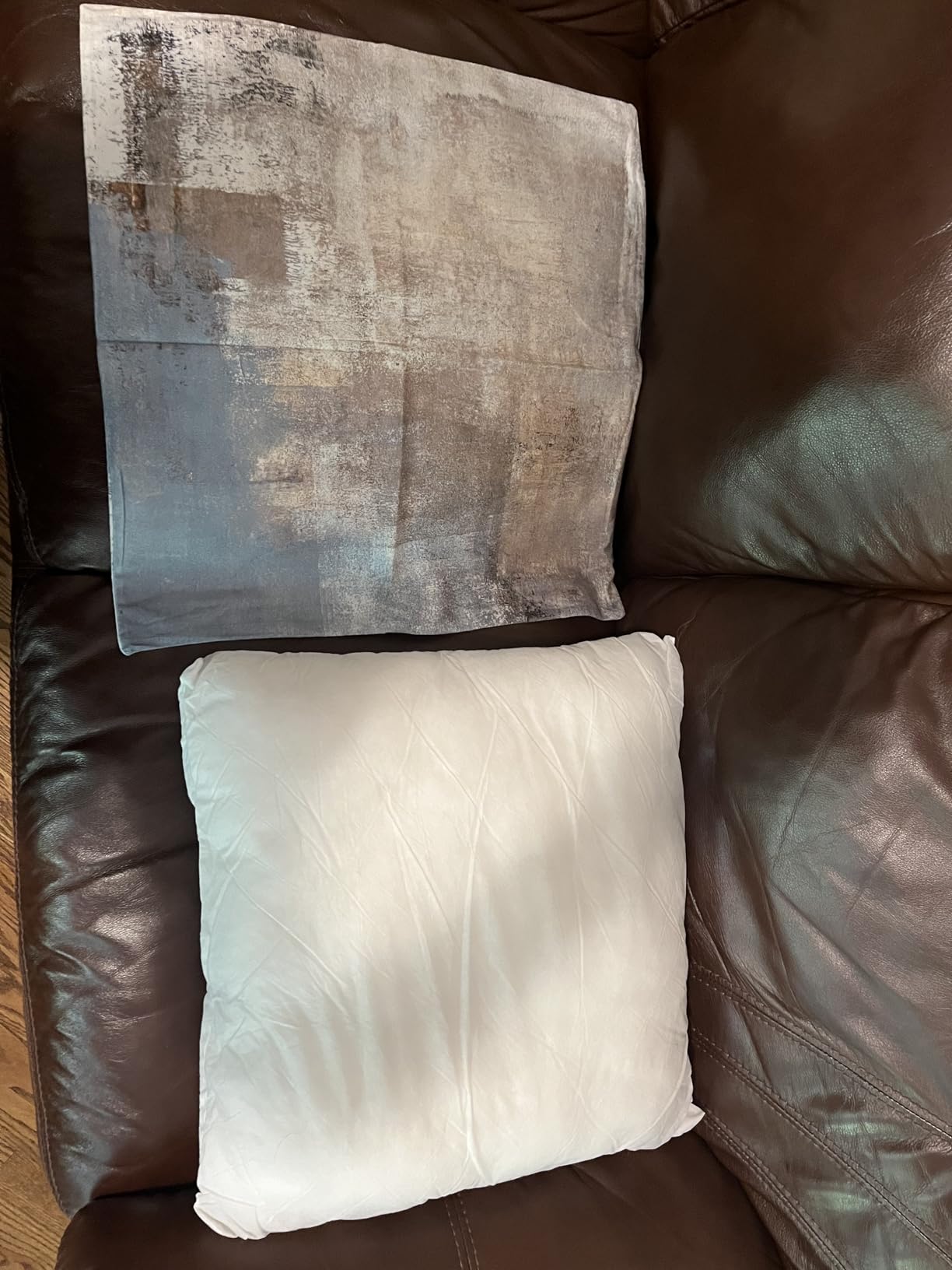 Blue and Grey Abstract Art Artwork Pillow Cover, Gallery Modern Decorative Throw Pillows Cushion Cover Set of 2 customer photo 1
