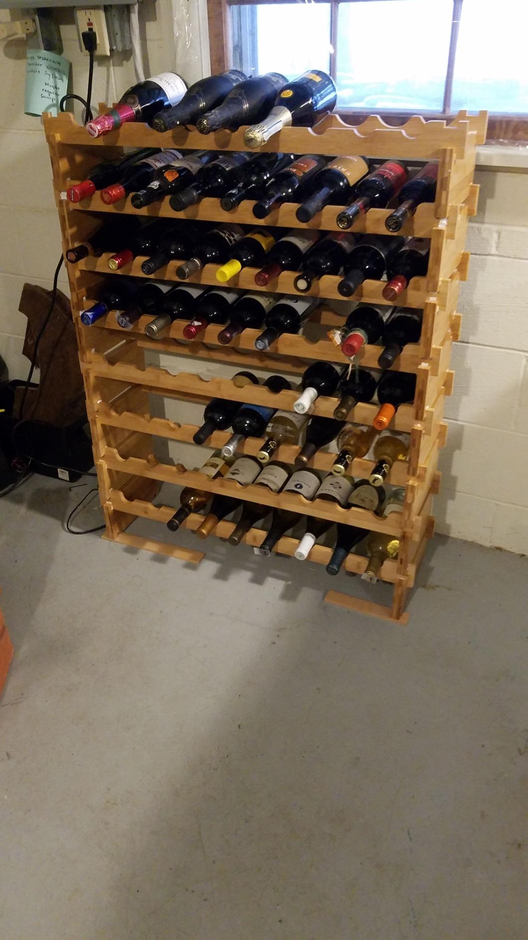 DECOMIL - 72 Bottle Stackable Modular Wine Rack Wine Storage Rack Solid Bamboo Wine Holder Display Shelves, Wobble-Free (Eight-Tier, 72 Bottle Capacity) customer photo 2