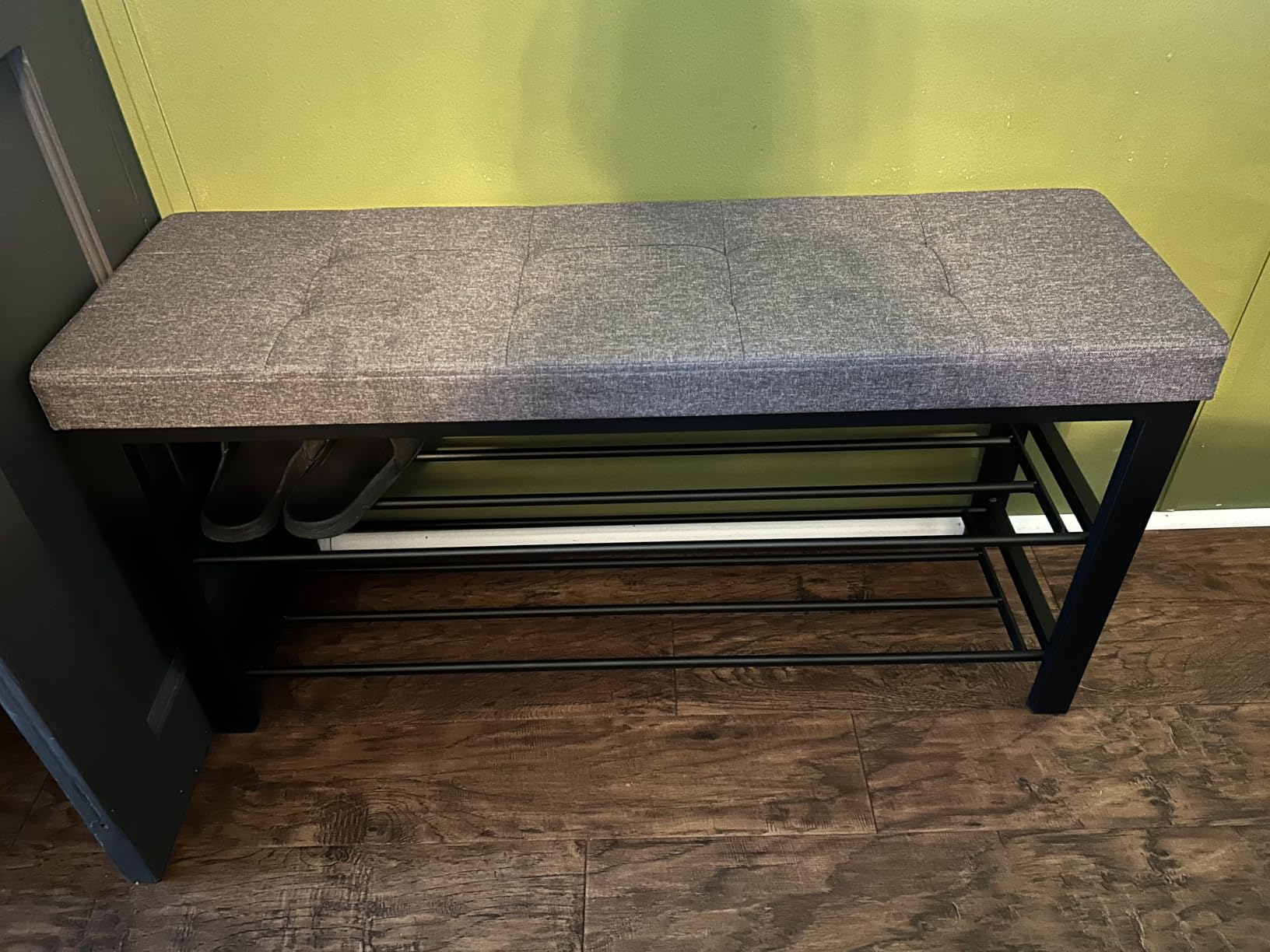 SONGMICS Shoe Bench, Storage Bench, Entryway Bench with Cushion | Shoe Shelf with Seat, Space-Saving, Modern Style, 31.9