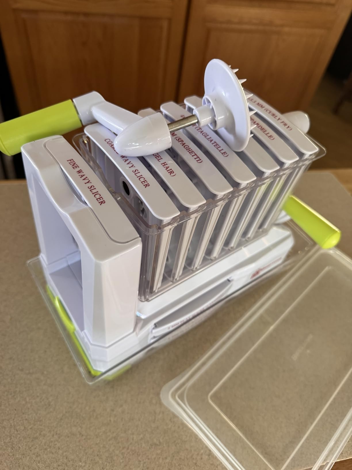 Brieftons 10-Blade Vegetable Spiralizer: Zoodle Maker & Veggie Noodle Maker, Potato String & Curly Fry Cutter, Japanese Steel Blades, Catch Container, Strong Suction Pad, 4 eBooks | Keto, Vegan, Paleo customer photo 2