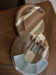 ChefSofi Charcuterie Board Set and Cheese Serving Platter - Made from Acacia Wood - US Patented 13 inch Cheese Board and Knife Set for Entertaining and Serving - 4 Knives and 4 Bowls customer photo 1