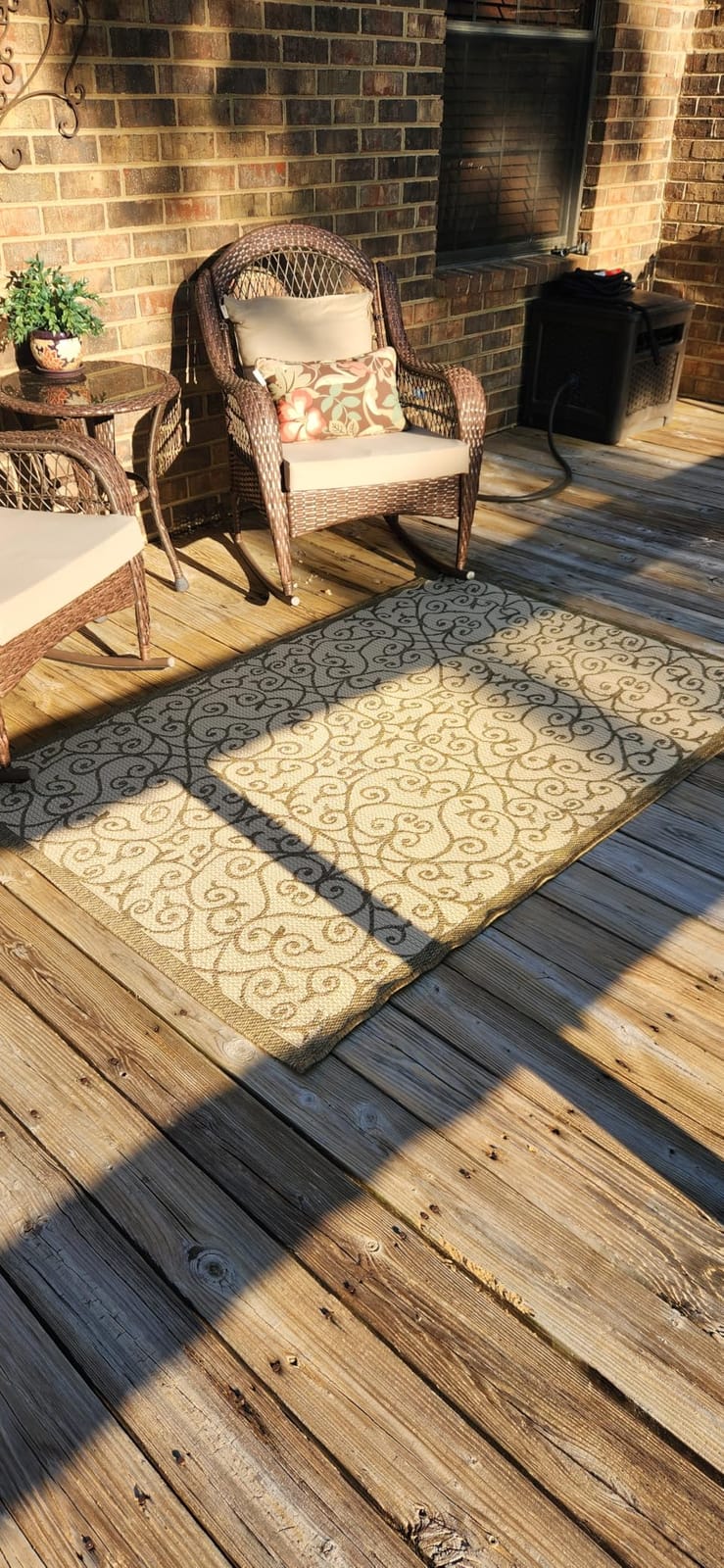 JONATHAN Y Vintage Filigree Indoor Outdoor Area Rug 8X10 Black/Khaki, Madrid Textured Weave for Backyard, Patio, Porch, Easy-Cleaning, High Traffic, Pet-Friendly, Non-Shedding (SMB107A-8) customer photo 2