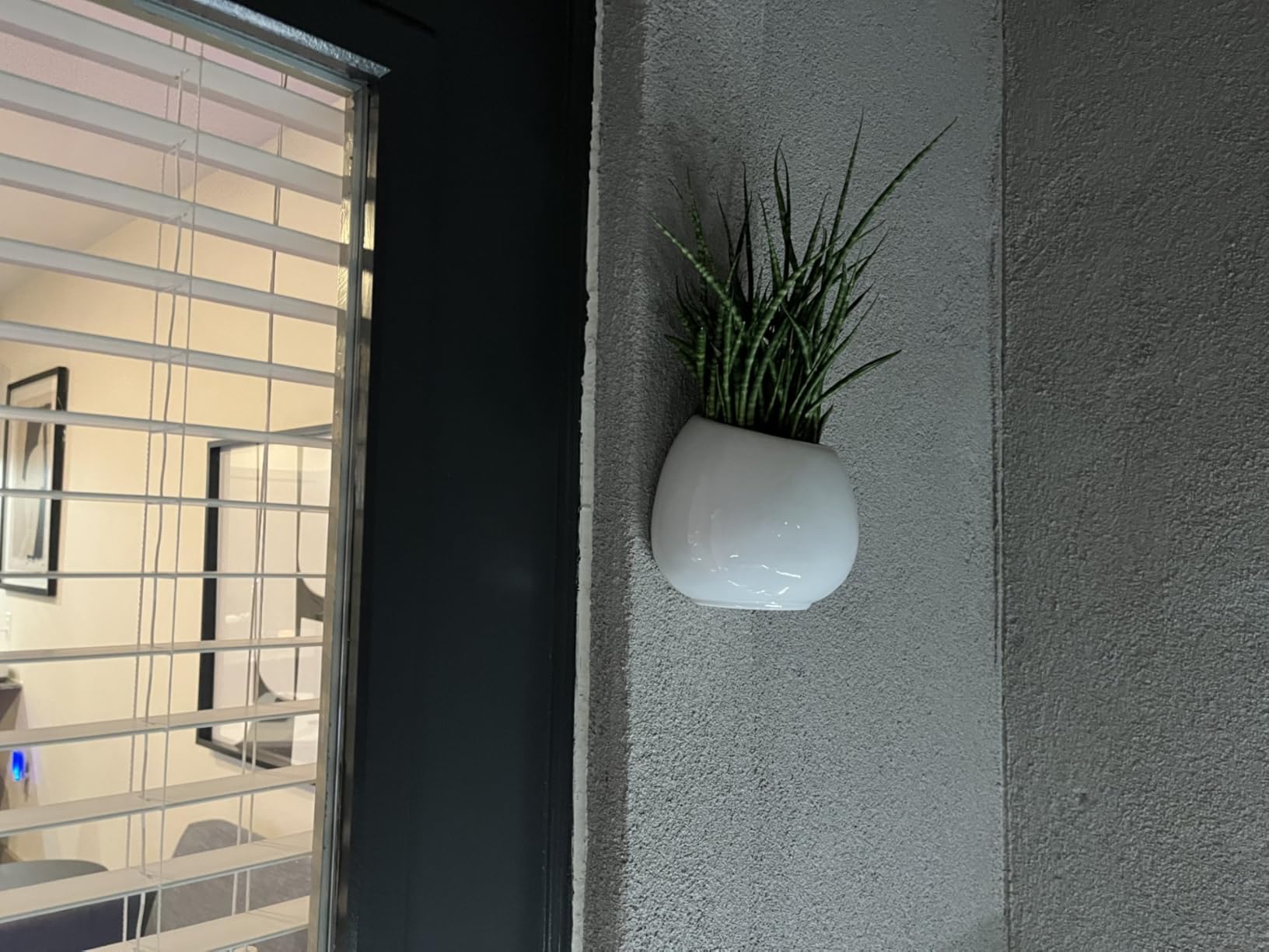 MyGift Matte Black Ceramic Indoor Wall Planter, 12 Inch Semi Circle Hanging Wall Vase, Set of 2 customer photo 2