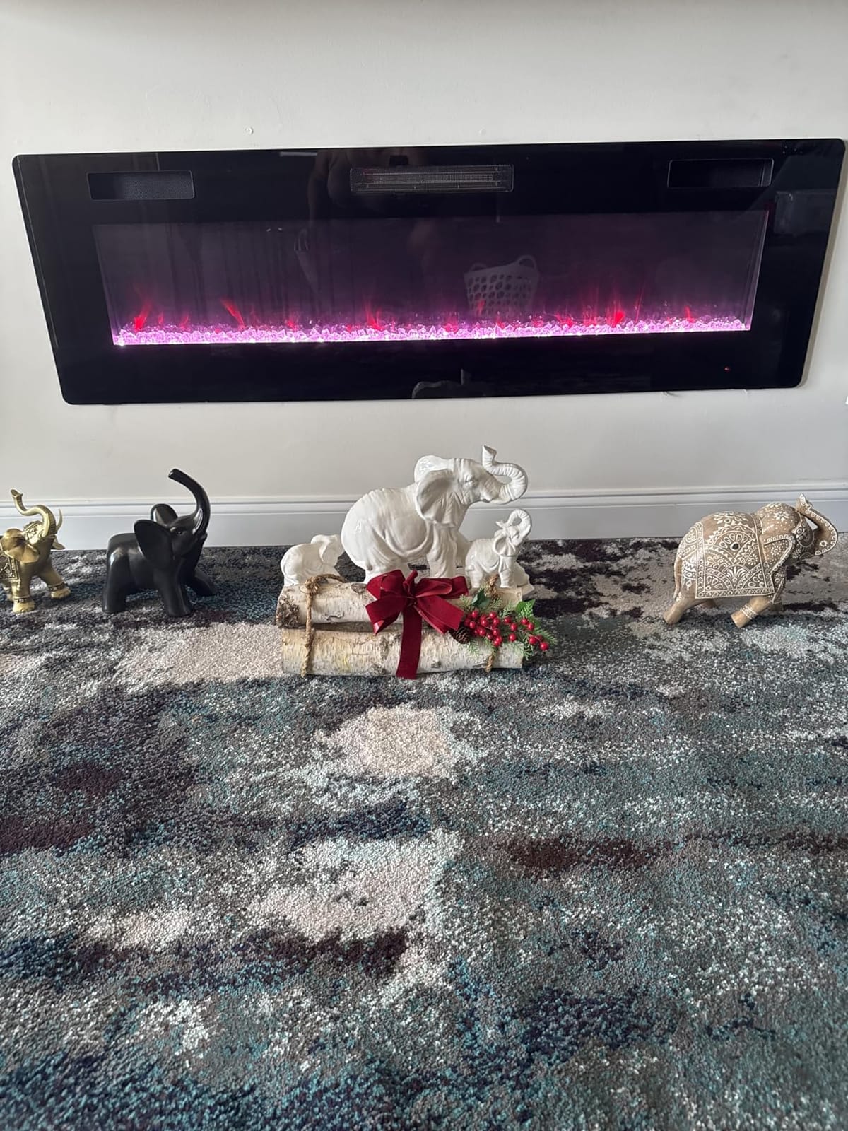 R.W.FLAME Electric Fireplace 50 inch Recessed and Wall Mounted, The Thinnest Fireplace Low Noise, Fit for 2 x 6 Stud, Remote Control with Timer, Touch Screen, Adjustable Flame Colors and Speed customer photo 2